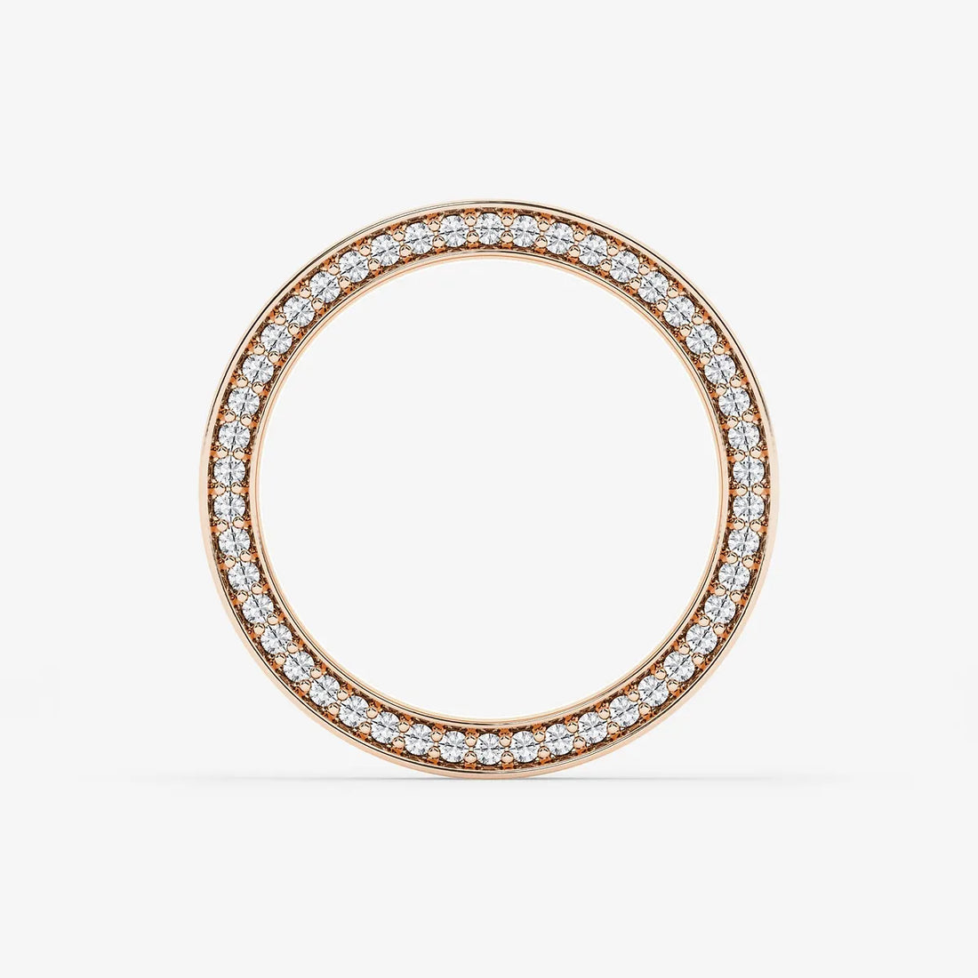 Refined Round Lab Grown Diamond Satin Finish Flat Eternity Band in Yellow Gold