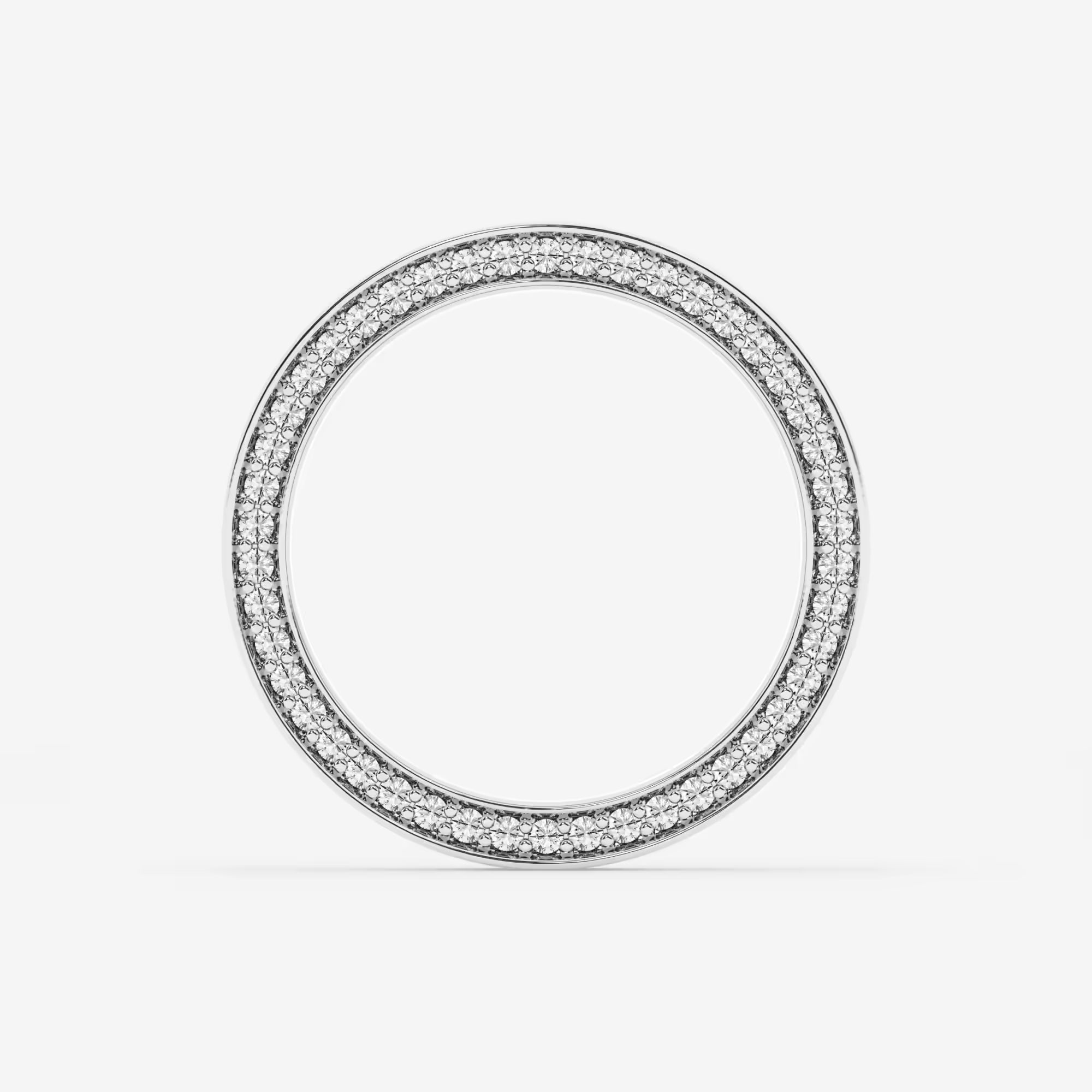 Round Lab Grown Diamond Satin Finish Flat Eternity Band in Solid Gold