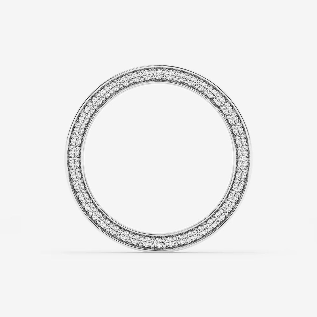 Round Lab Grown Diamond Satin Finish Flat Eternity Band in Solid Gold