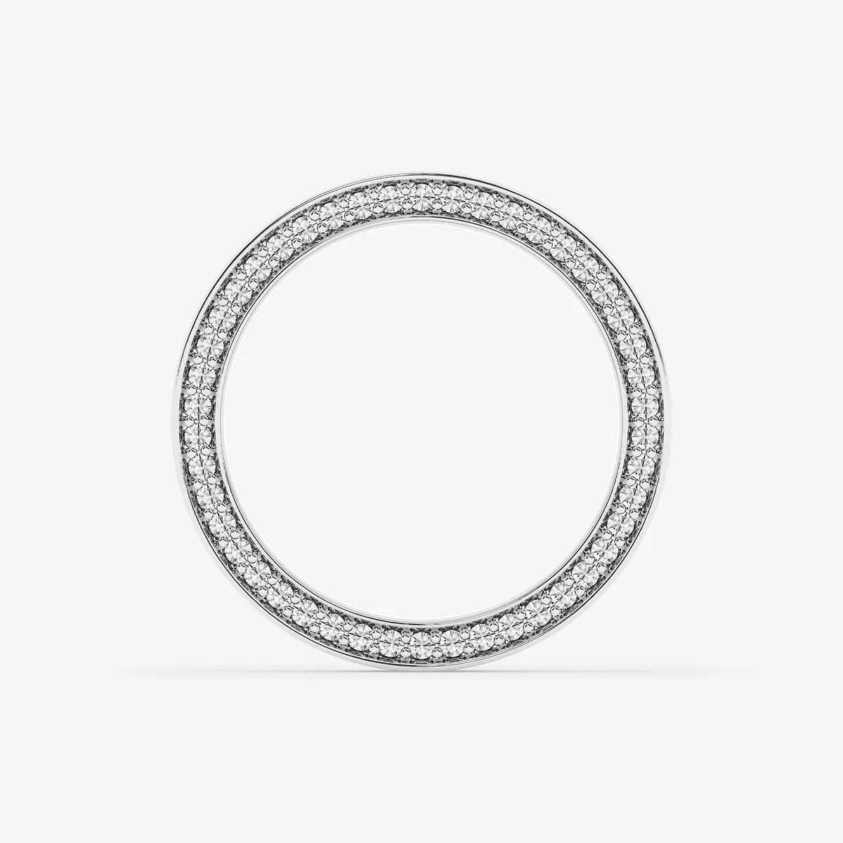 Refined Round Lab Grown Diamond Satin Finish Flat Eternity Band in Yellow Gold