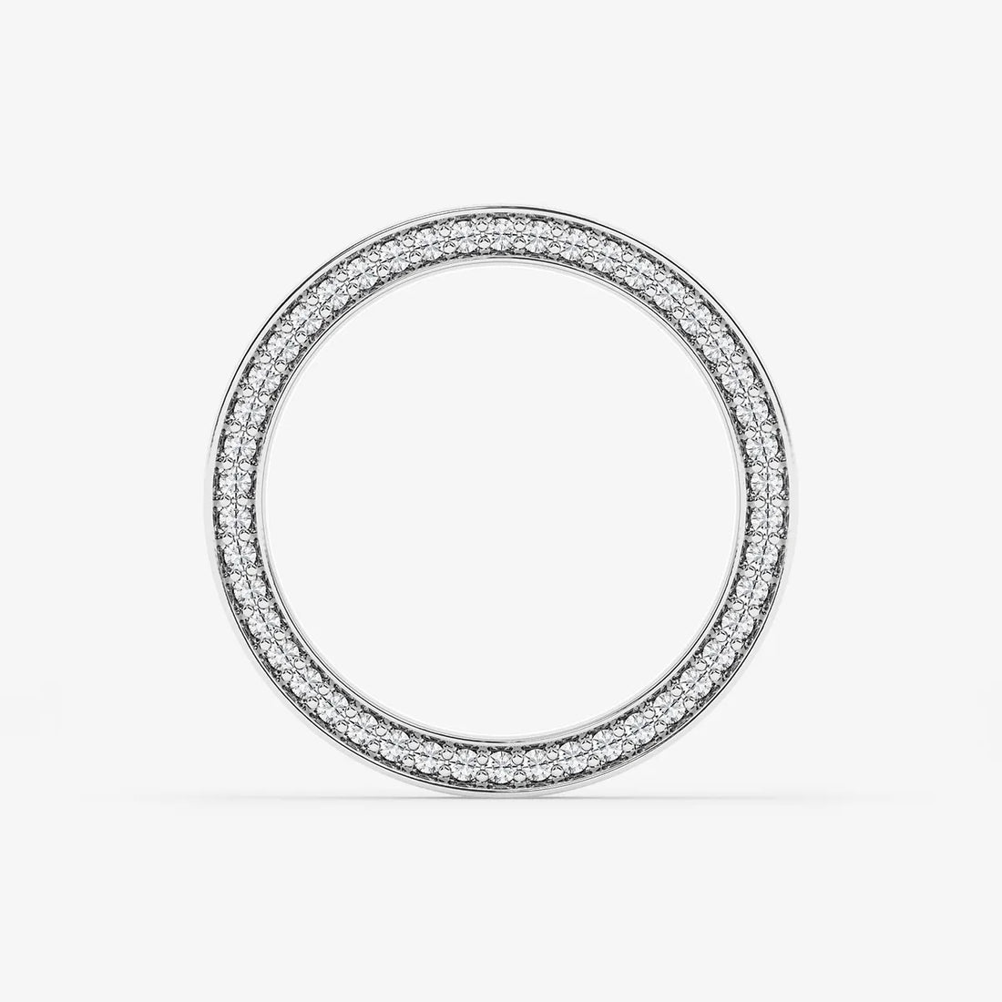 Refined Round Lab Grown Diamond Satin Finish Flat Eternity Band in Yellow Gold