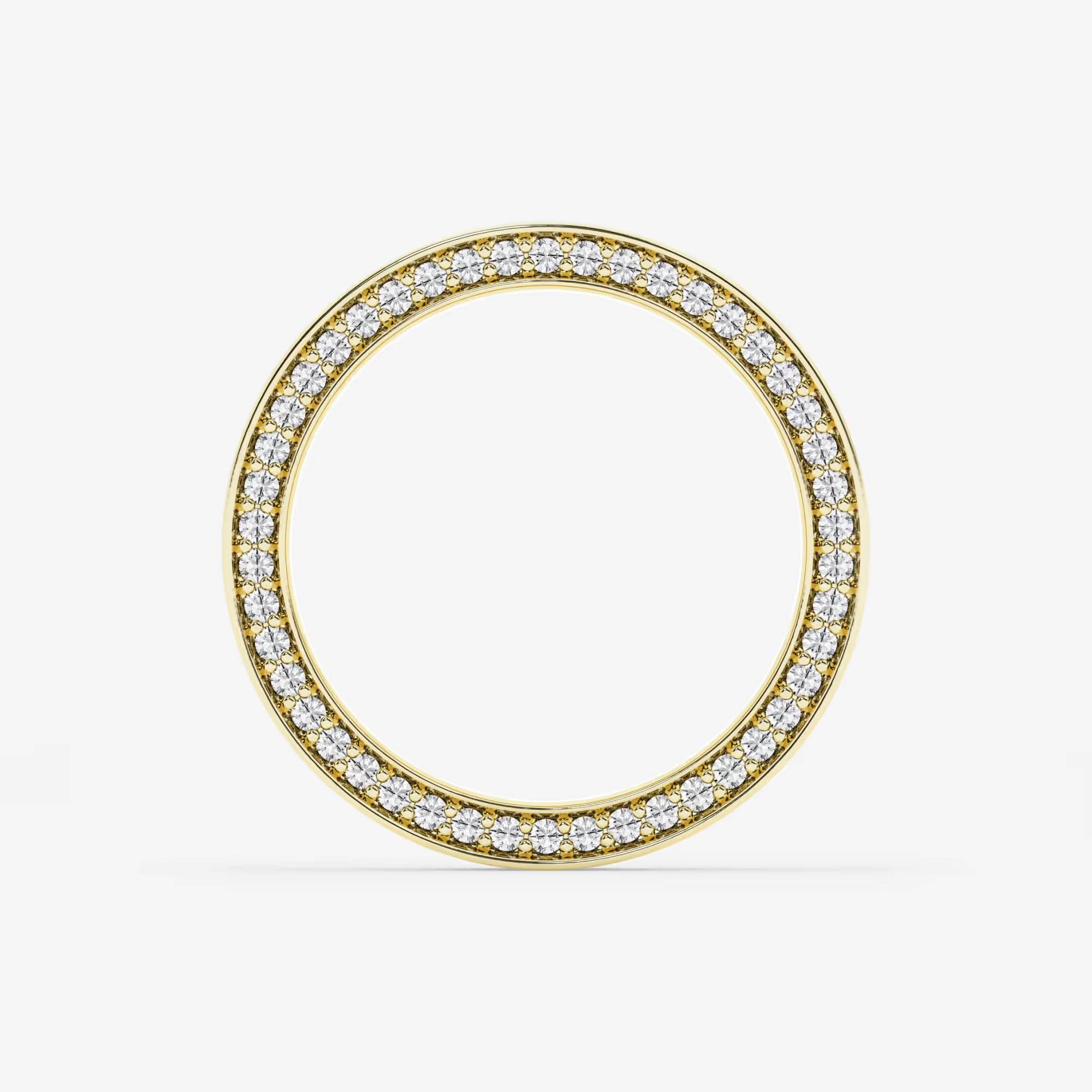Round Lab Grown Diamond Satin Finish Flat Eternity Band in Solid Gold