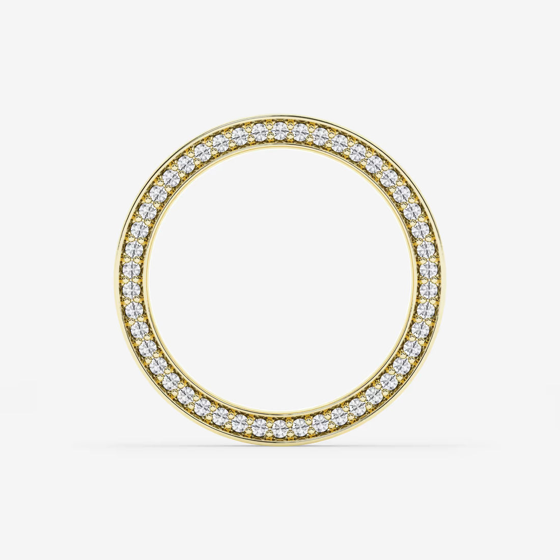 Round Lab Grown Diamond Satin Finish Flat Eternity Band in Solid Gold
