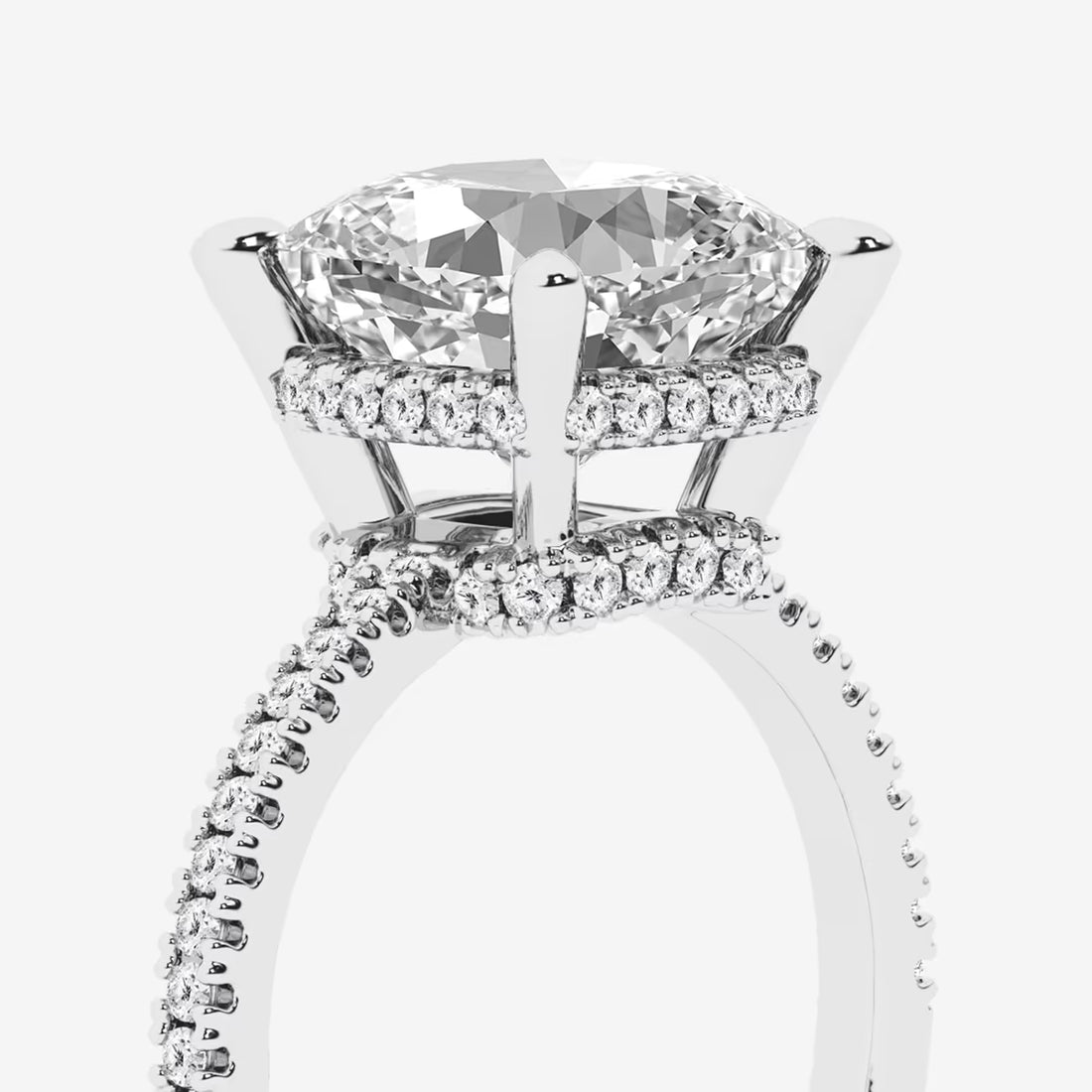 Cushion Lab Grown Diamond Eternity Engagement Ring