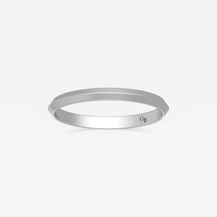 Axiom Platinum Knife Edge Wedding Band