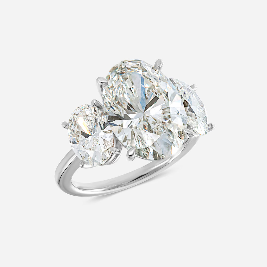 Orlena Oval Cut Lab-Grown Diamond Engagement Ring with Hidden Halo Design