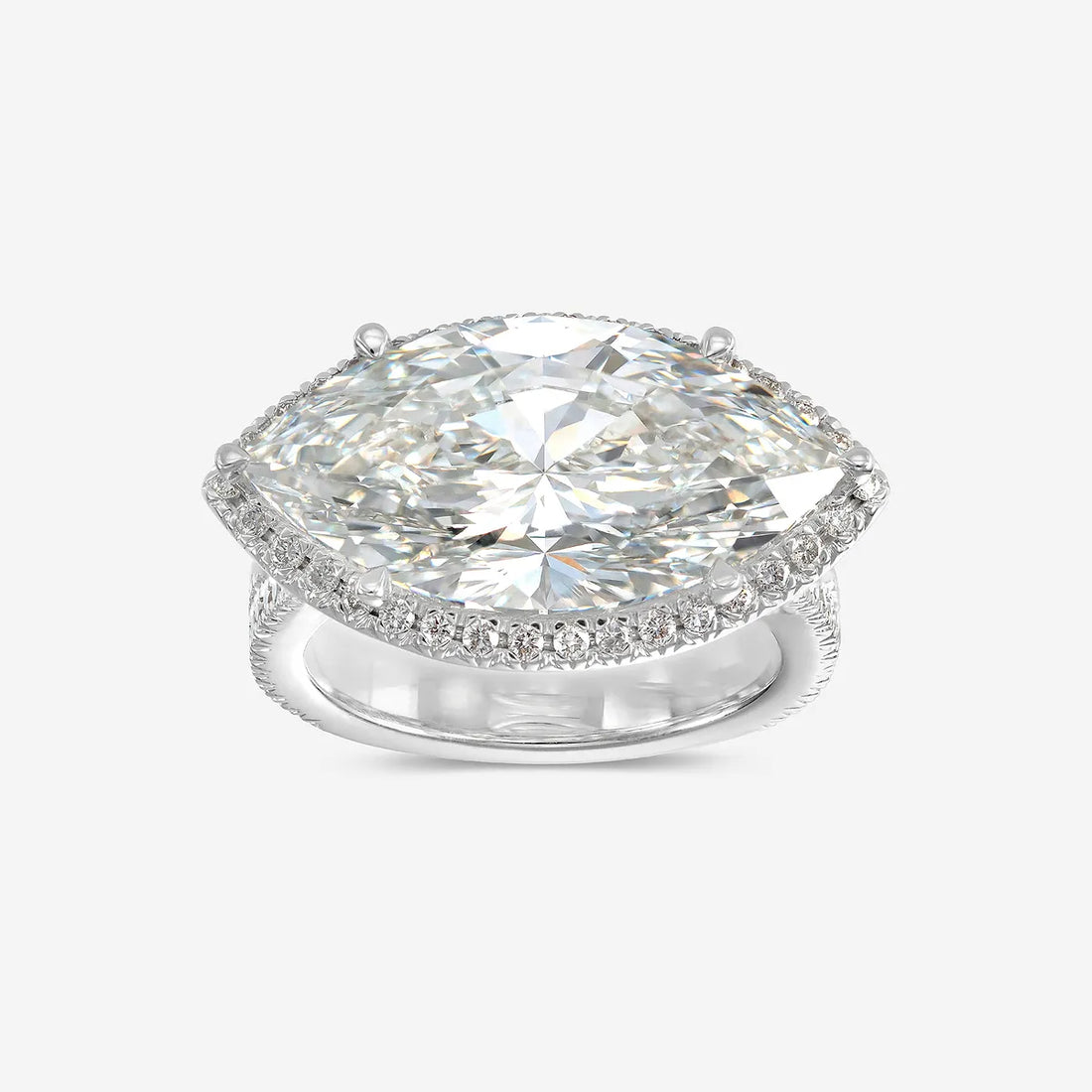 Elara East-West Marquise Lab-Grown Diamond Halo Engagement Ring