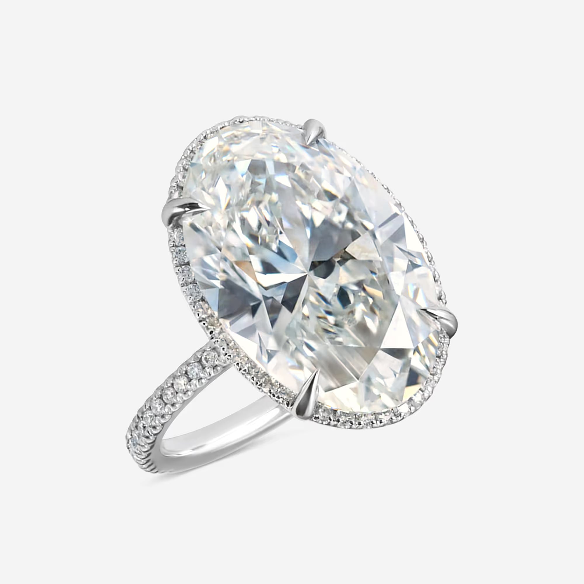 Elevated Halo Split Prong Lab-Grown Diamond Engagement Ring