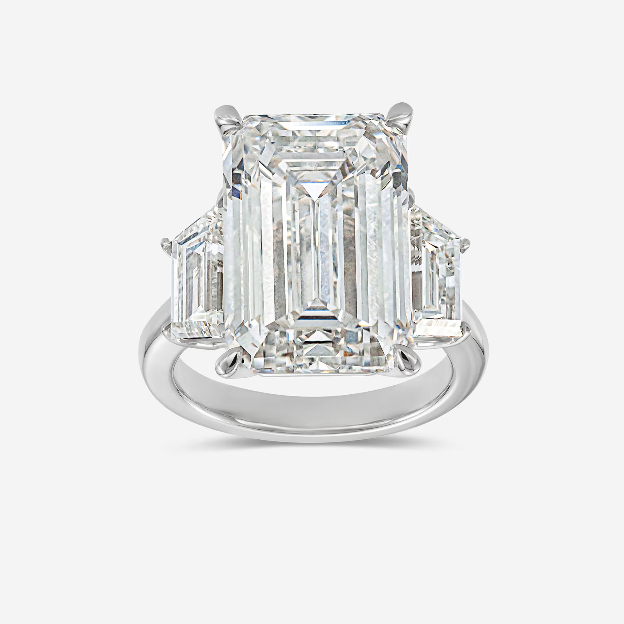 Emerald Cut Three-Stone Engagement Ring