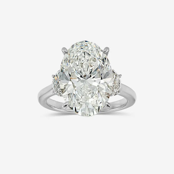Oval Cut Three Stone Lab-Grown Diamond Engagement Ring
