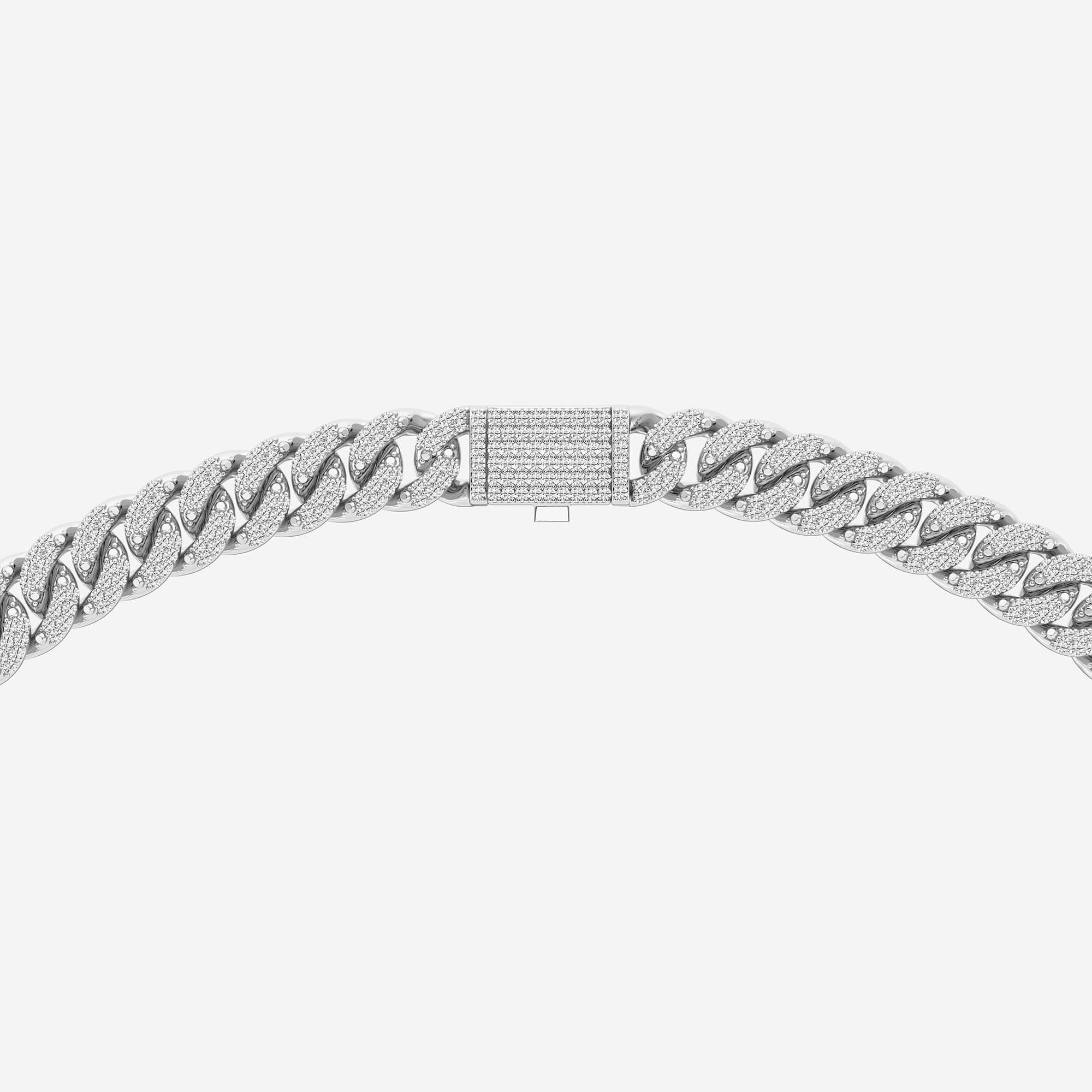 Luxeon Round Lab Grown Diamond Cuban Link Necklace in Platinum