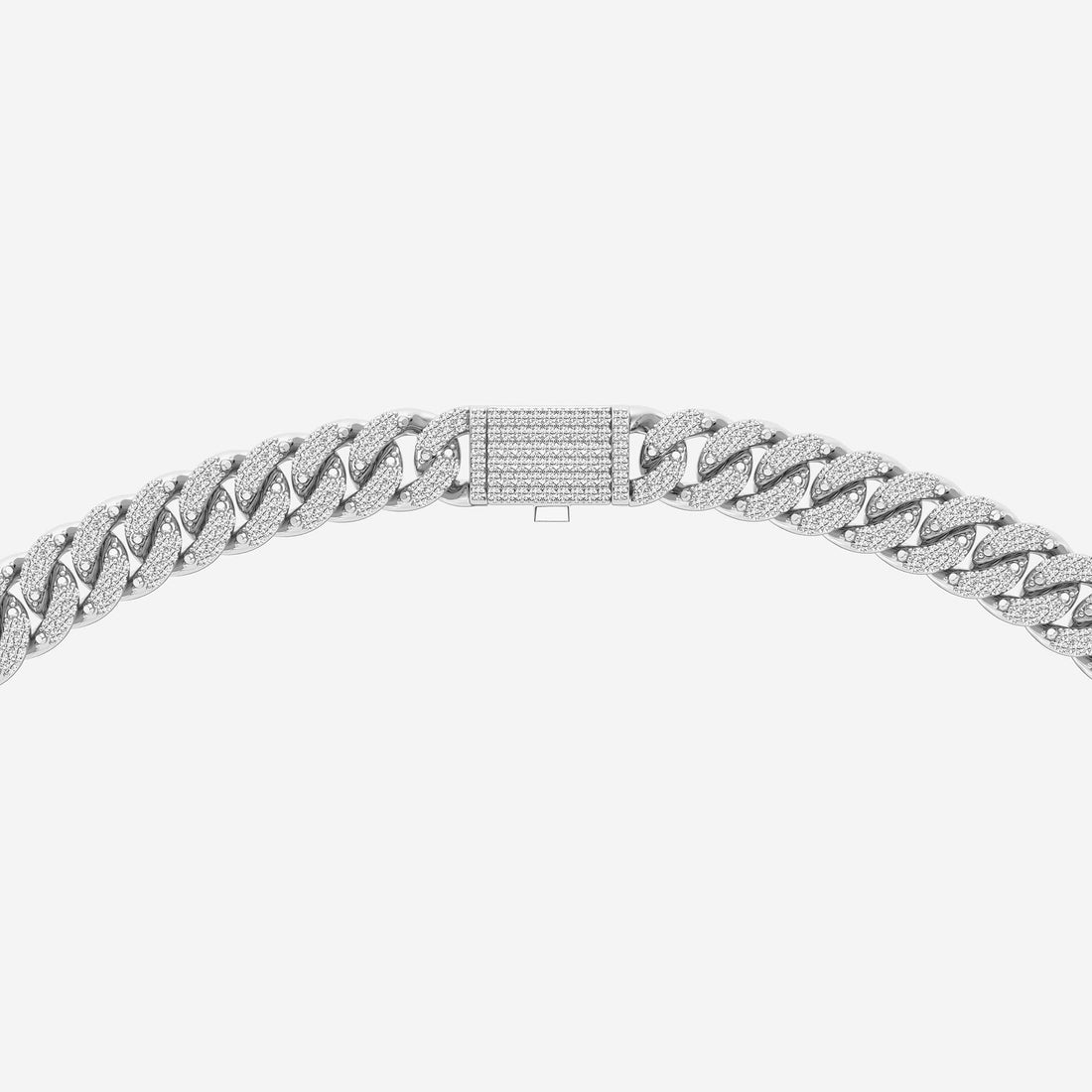 Luxeon Round Lab Grown Diamond Cuban Link Necklace in Platinum