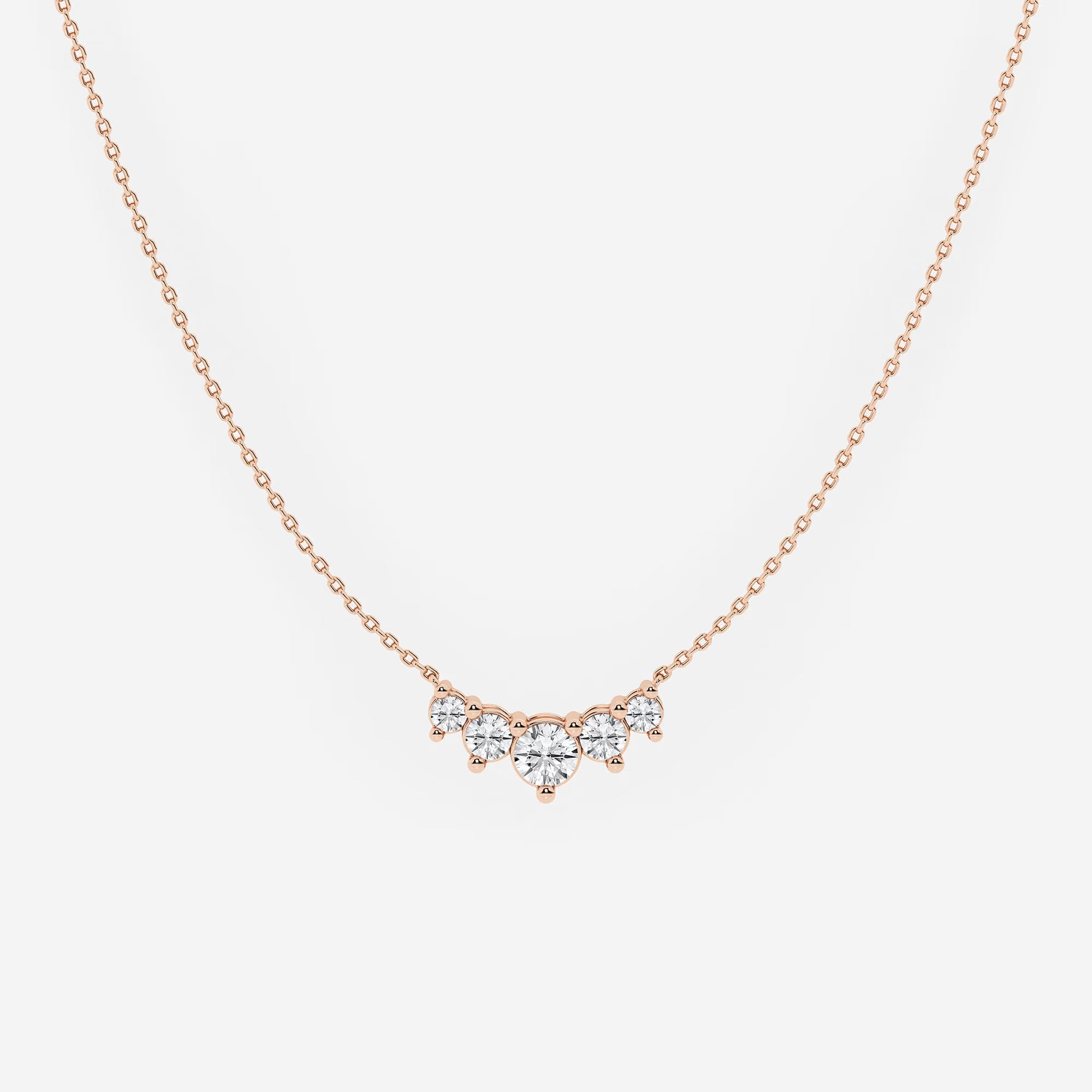 Dainty Round Lab Diamond Five Stone Necklace