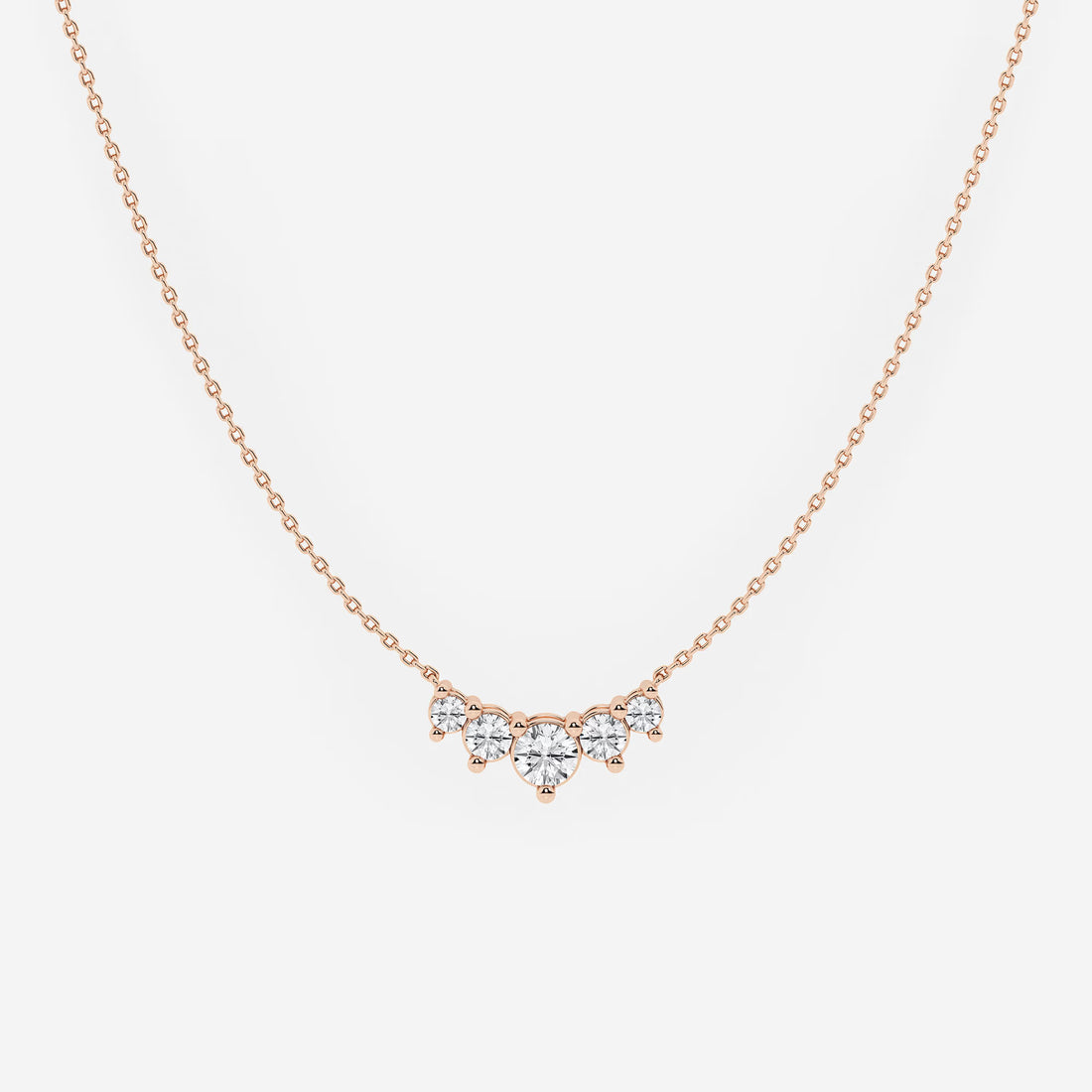 Dainty Round Lab Diamond Five Stone Necklace