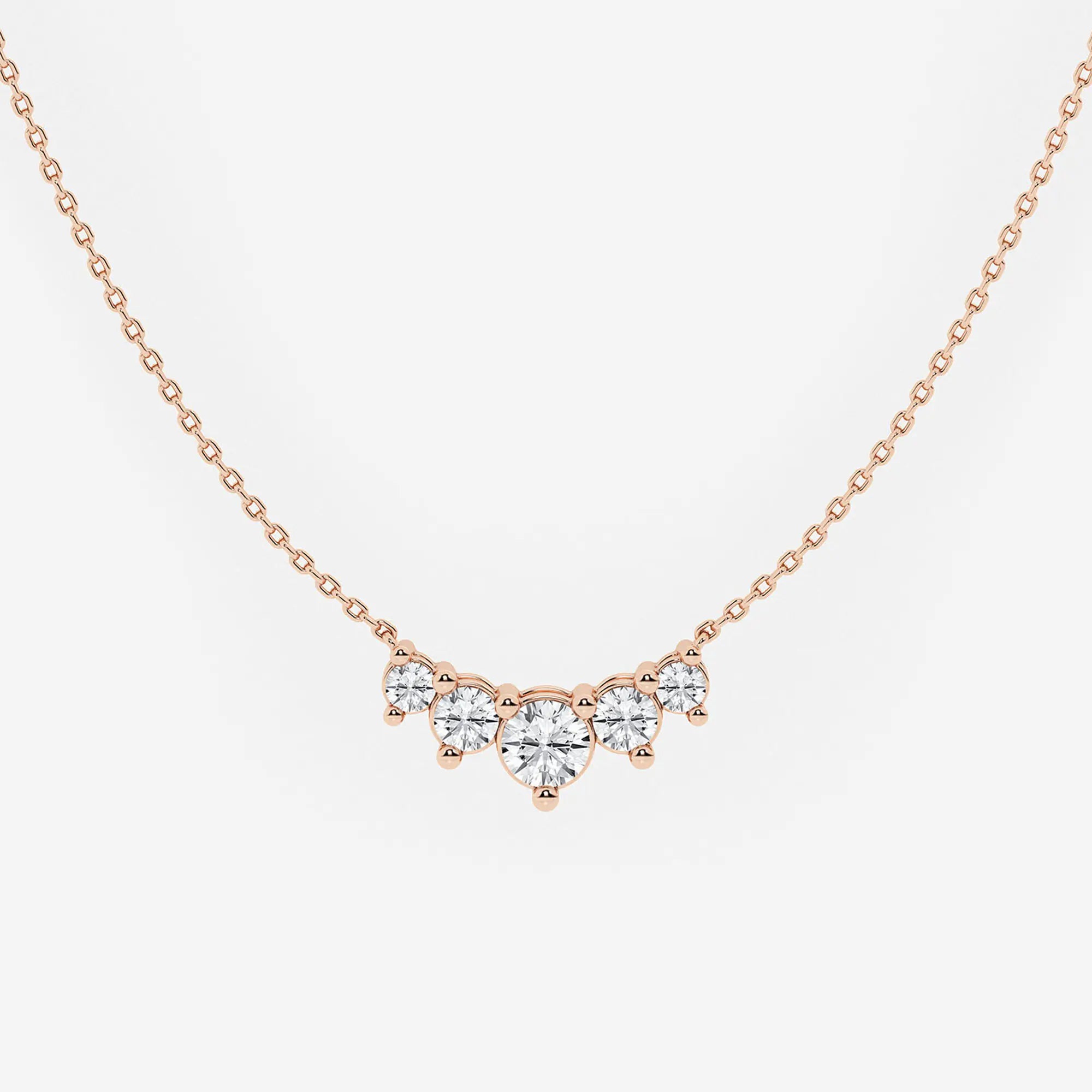 Dainty Round Lab Diamond Five Stone Necklace