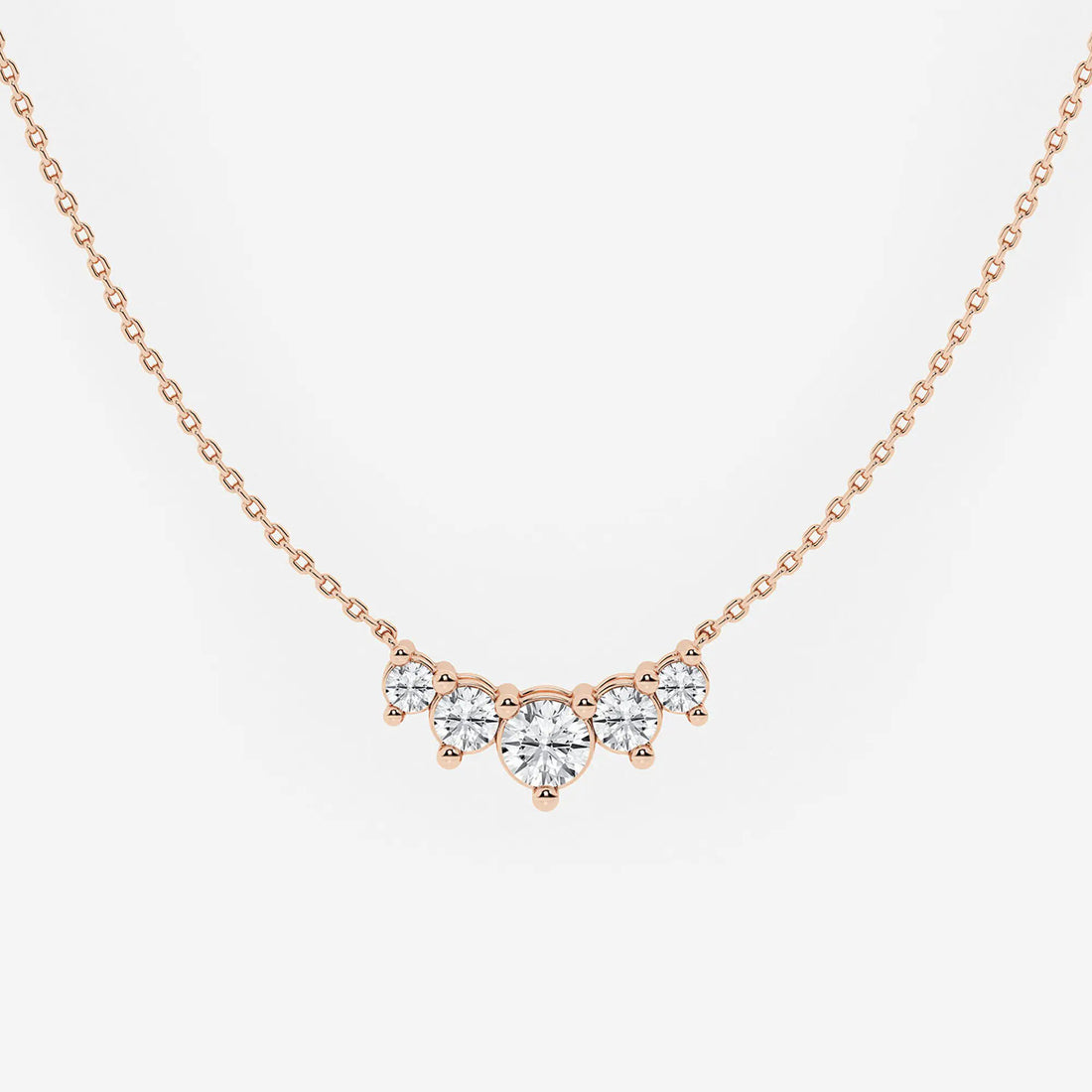 Dainty Round Lab Diamond Five Stone Necklace