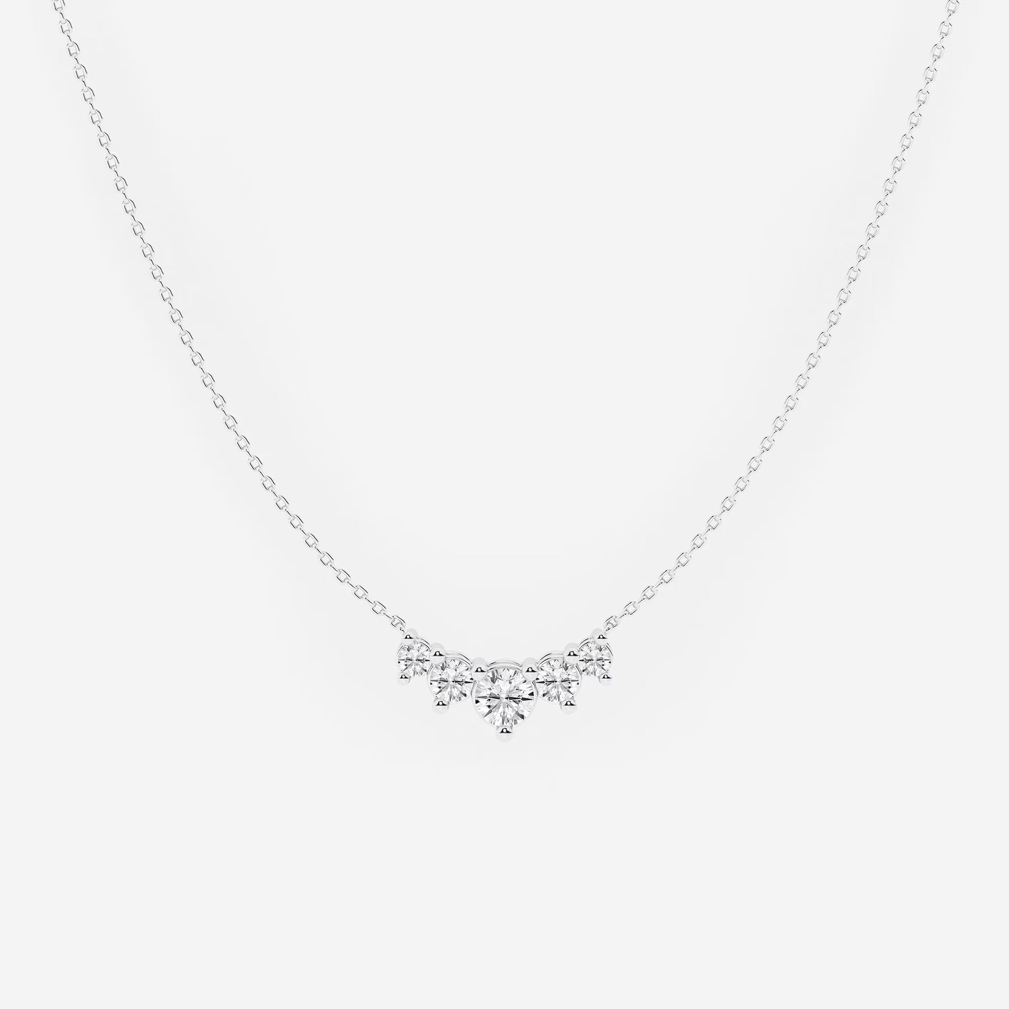 Dainty Round Lab Diamond Five Stone Necklace