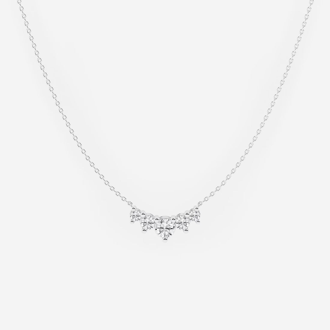 Dainty Round Lab Diamond Five Stone Necklace