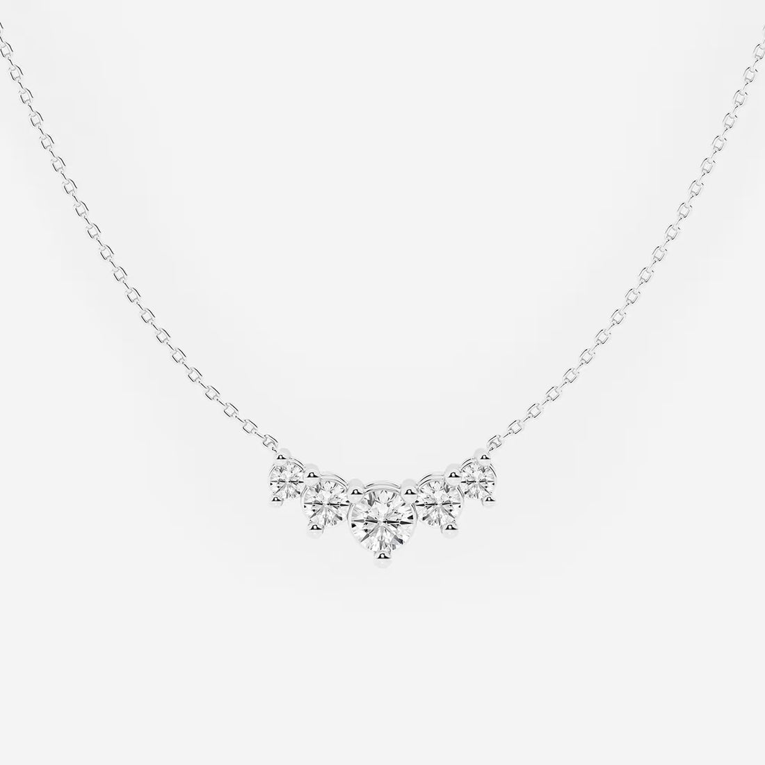 Dainty Round Lab Diamond Five Stone Necklace