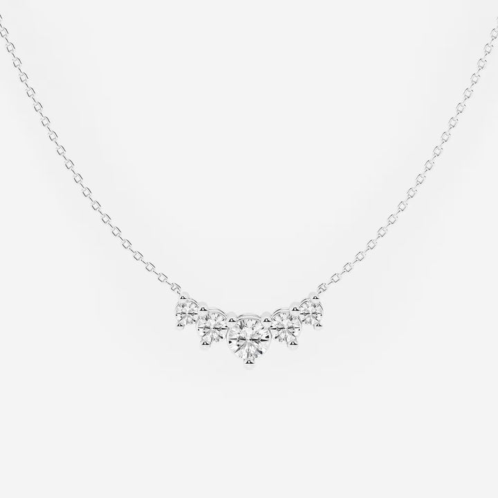 Dainty Round Lab Diamond Five Stone Necklace