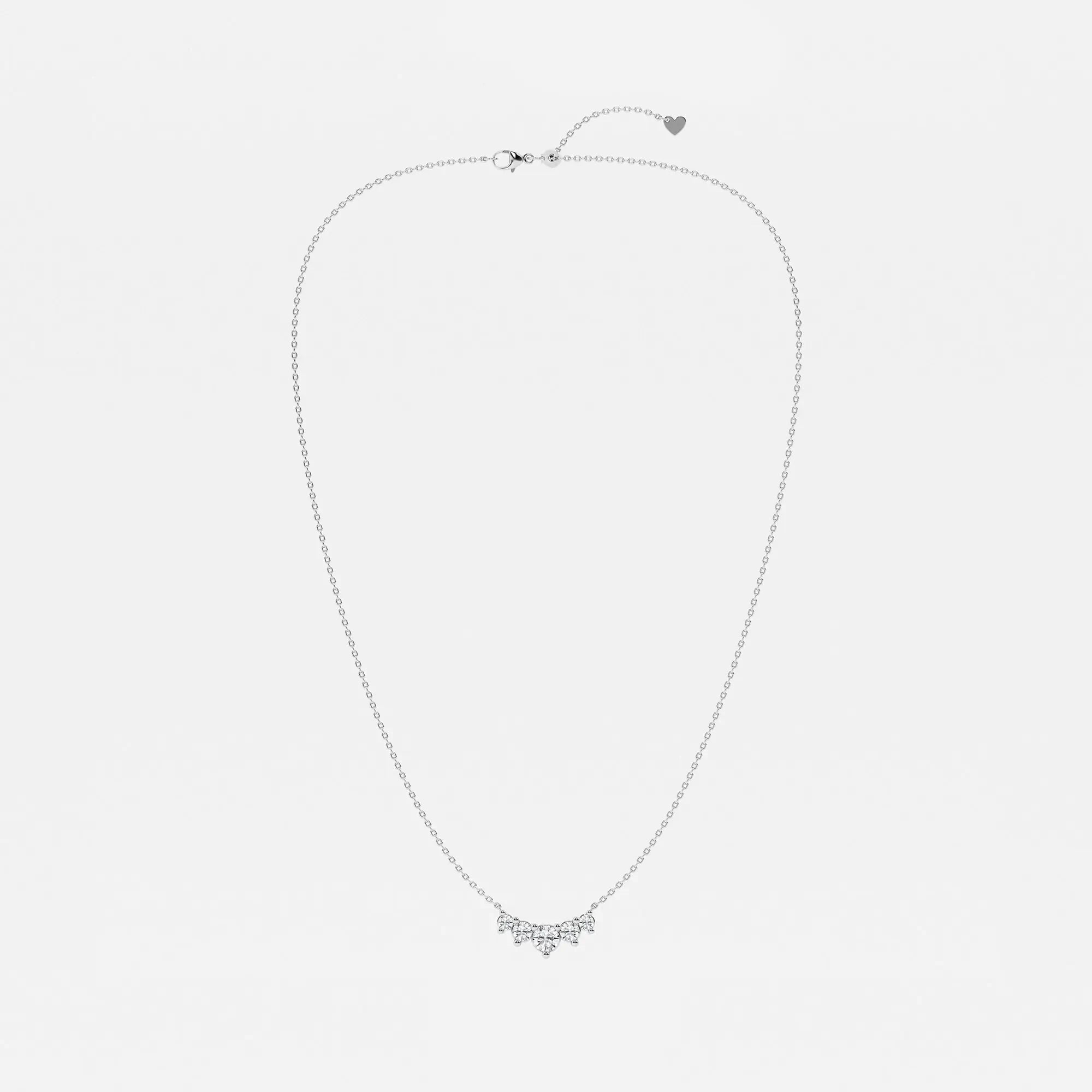 Dainty Round Lab Diamond Five Stone Necklace