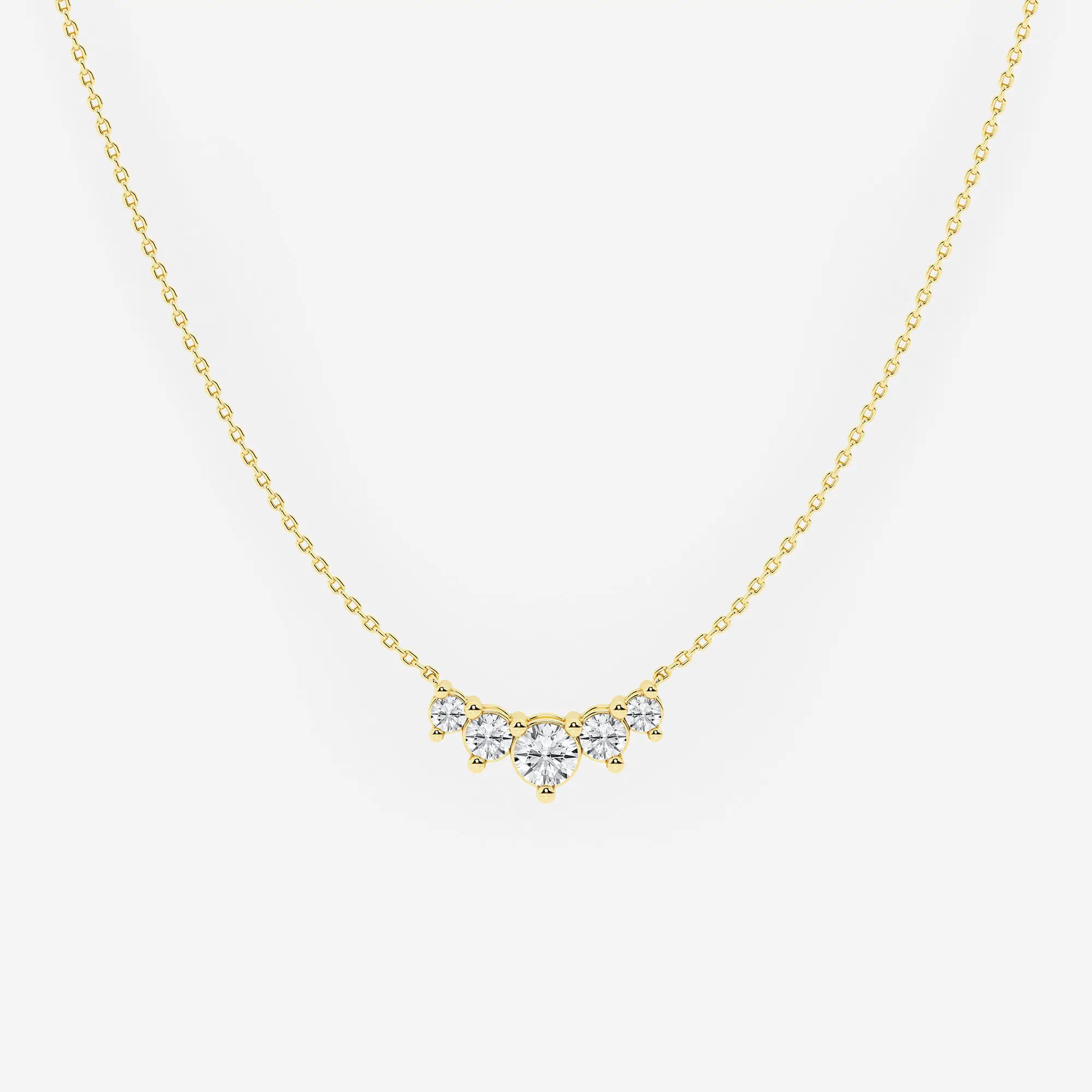 Dainty Round Lab Diamond Five Stone Necklace