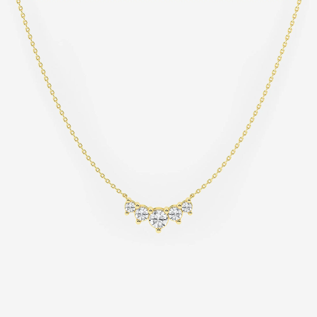 Dainty Round Lab Diamond Five Stone Necklace