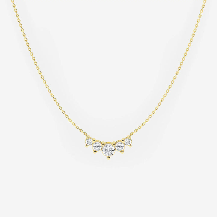 Dainty Round Lab Diamond Five Stone Necklace