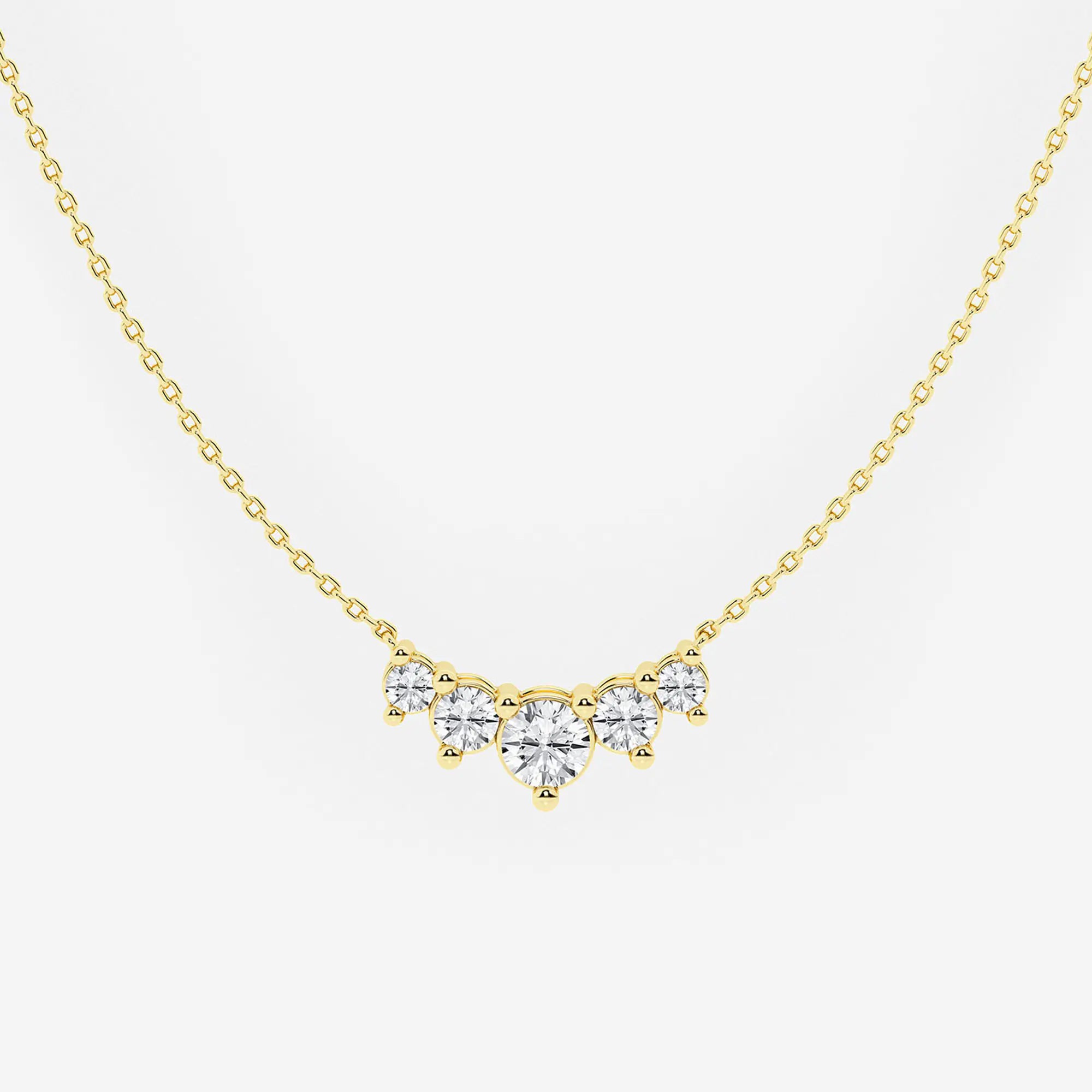 Dainty Round Lab Diamond Five Stone Necklace