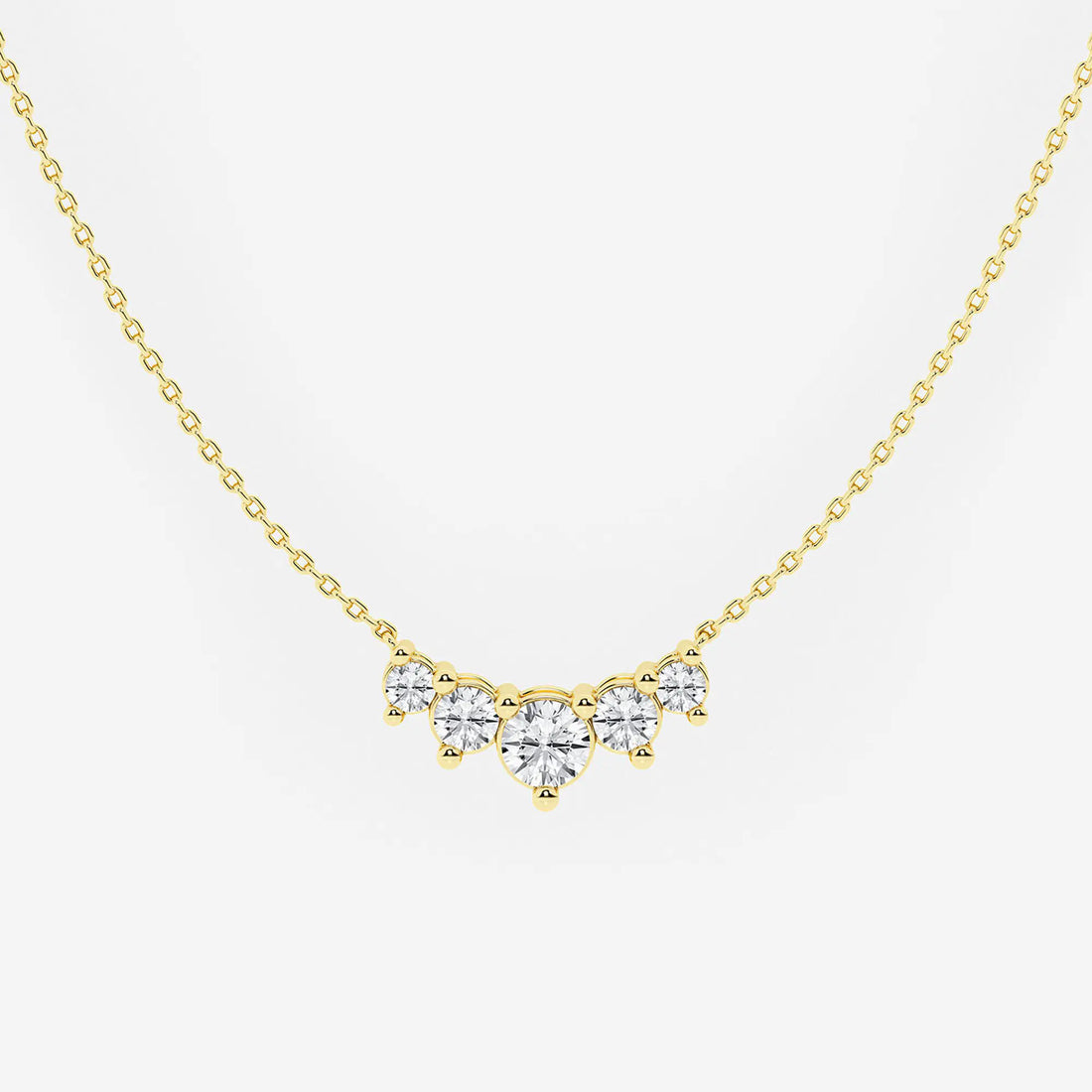 Dainty Round Lab Diamond Five Stone Necklace