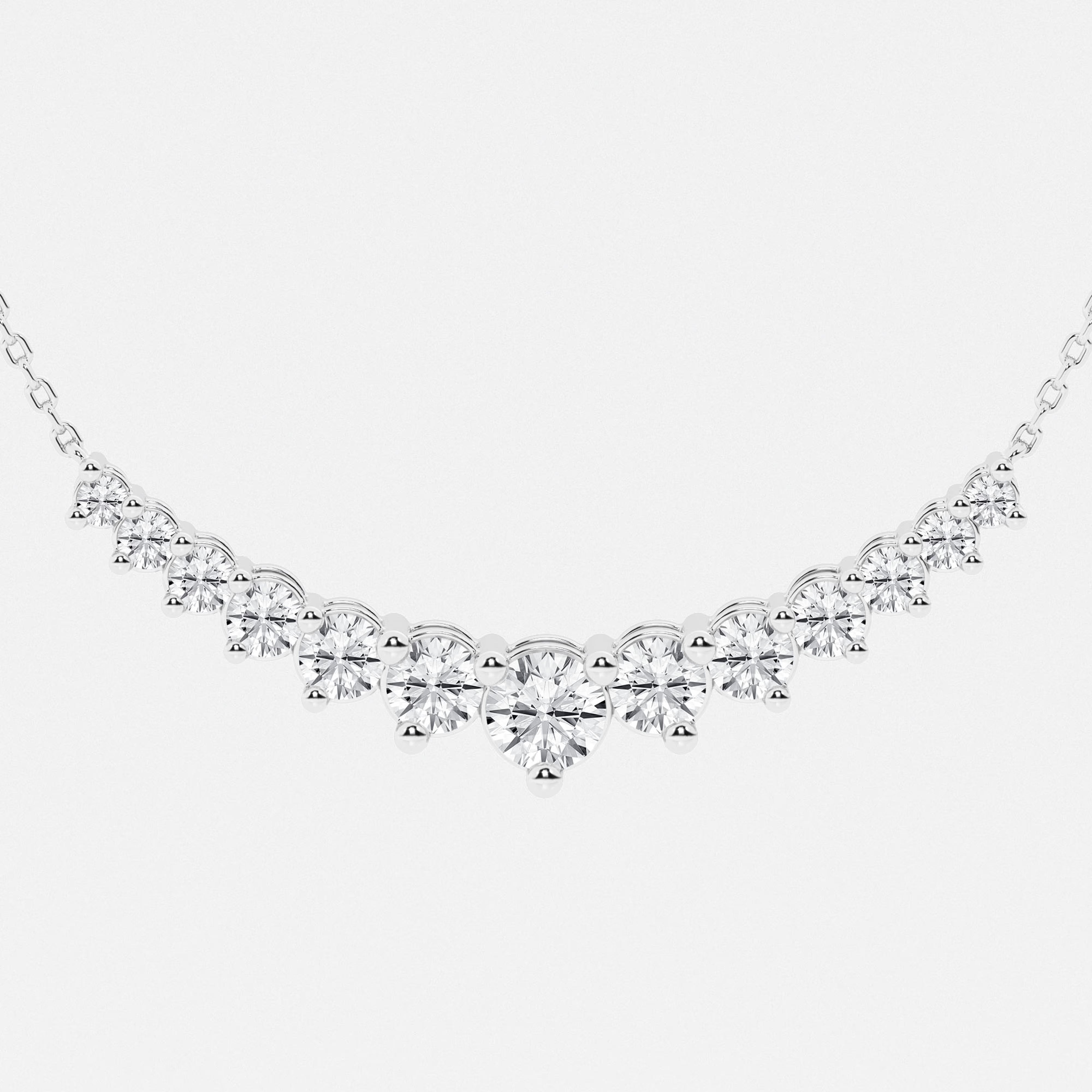 Round Lab Grown Diamond Thirteen Stone Demi Eternity Necklace