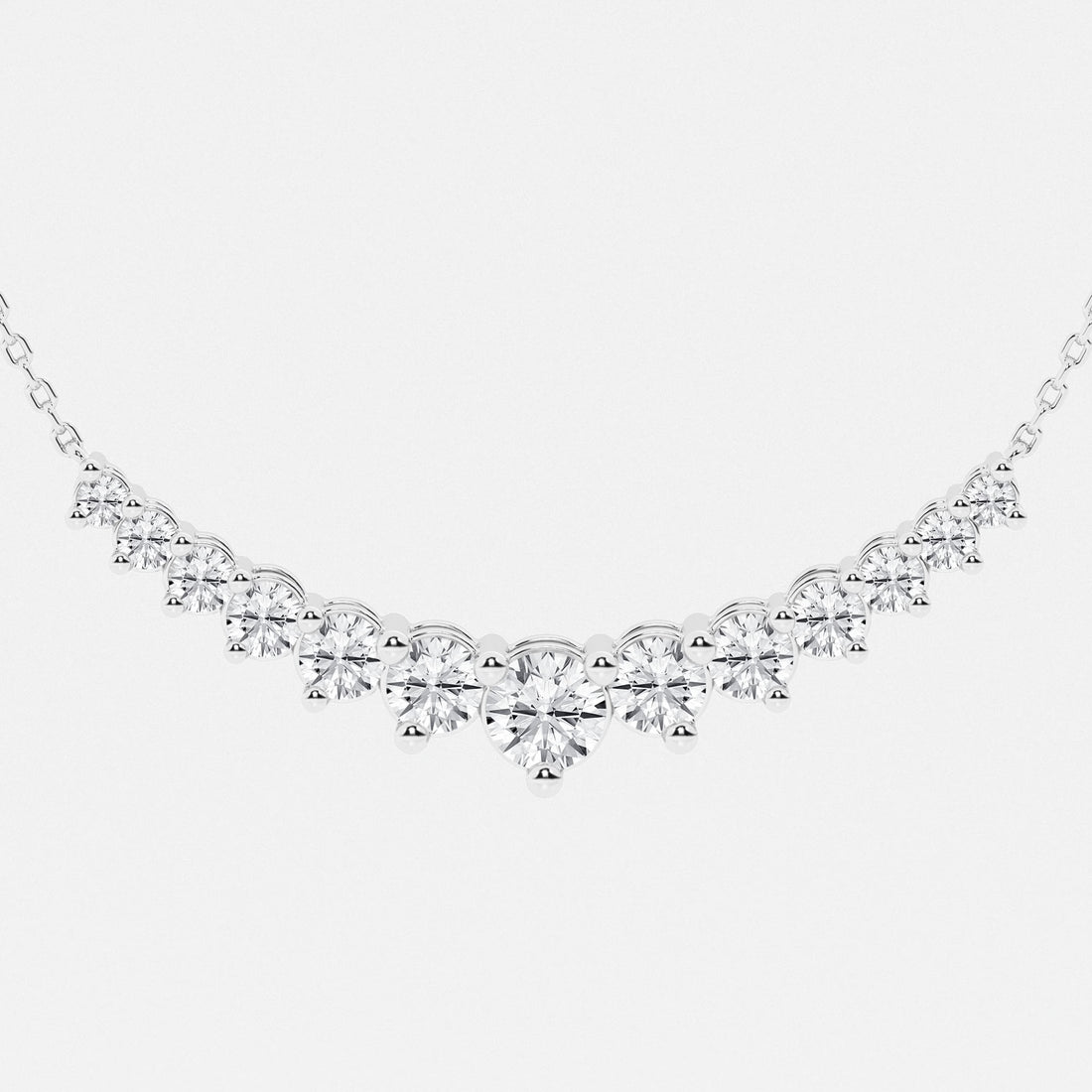 Round Lab Grown Diamond Thirteen Stone Demi Eternity Necklace