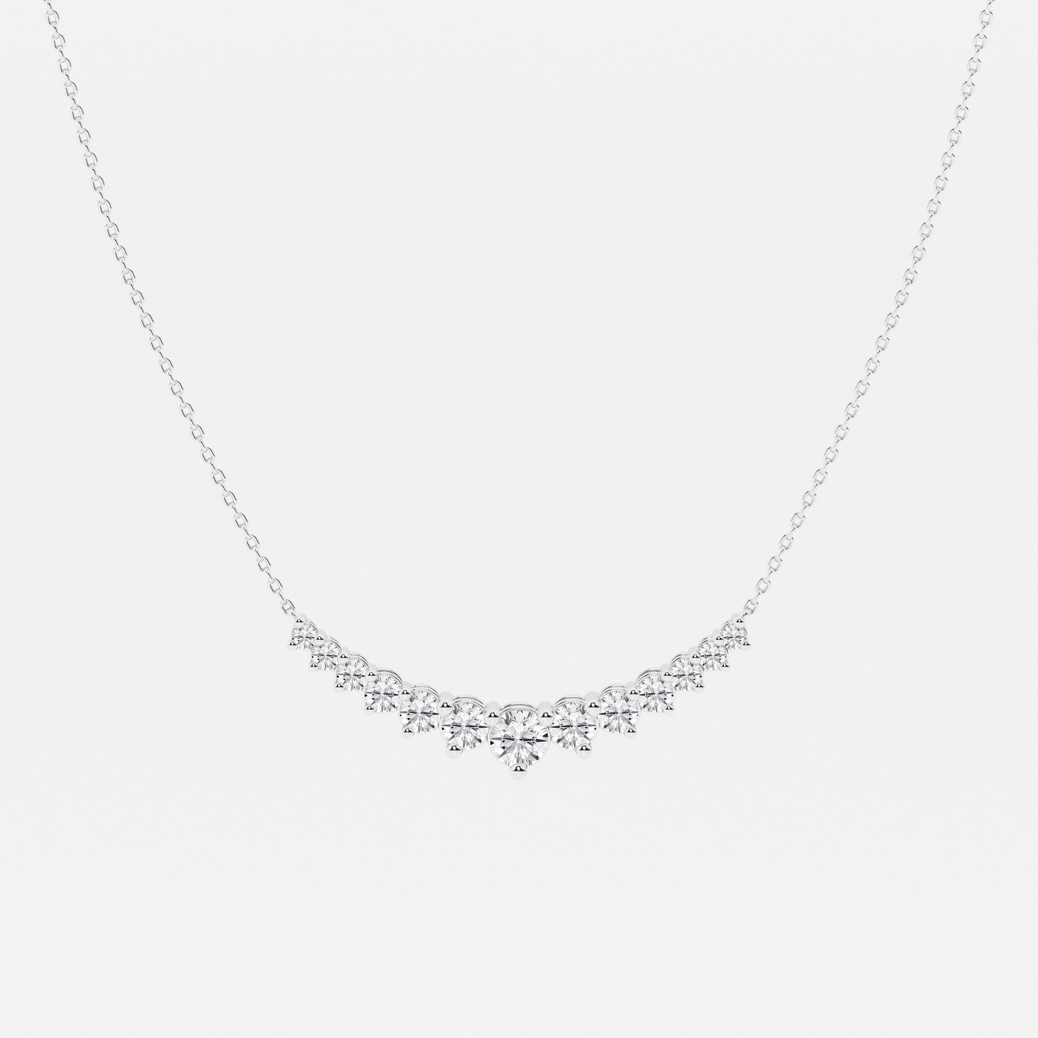 Round Lab Grown Diamond Thirteen Stone Demi Eternity Necklace