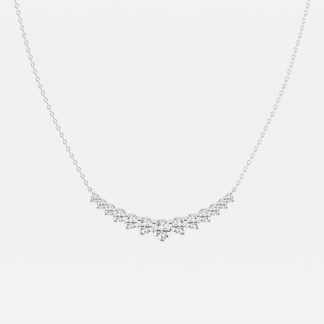 Round Lab Grown Diamond Thirteen Stone Demi Eternity Necklace