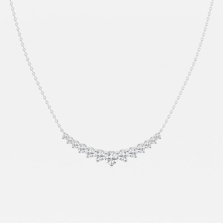 Round Lab Grown Diamond Thirteen Stone Demi Eternity Necklace