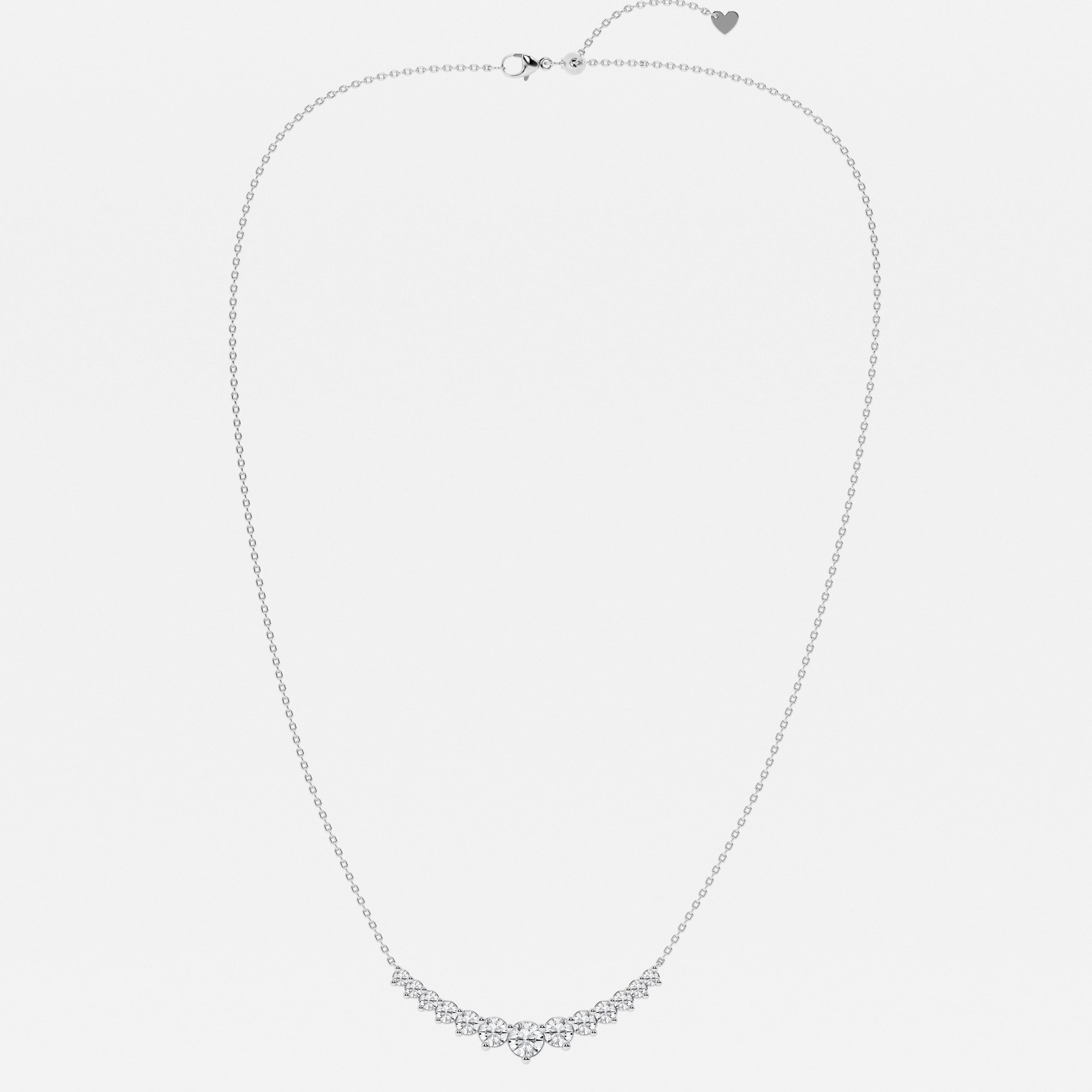 Round Lab Grown Diamond Thirteen Stone Demi Eternity Necklace