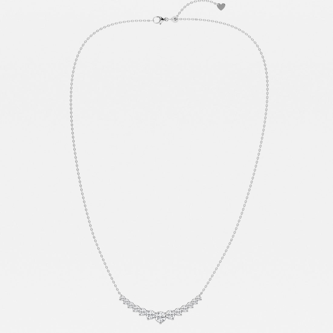Round Lab Grown Diamond Thirteen Stone Demi Eternity Necklace