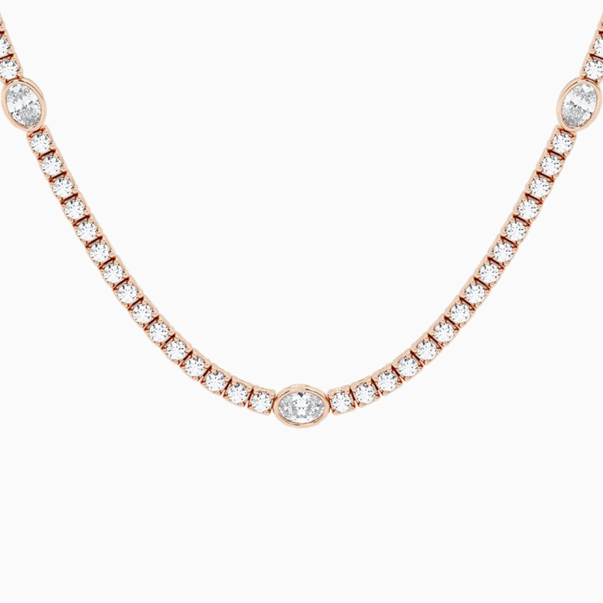 Empowera Oval Lab Grown Diamond Station Tennis Necklace