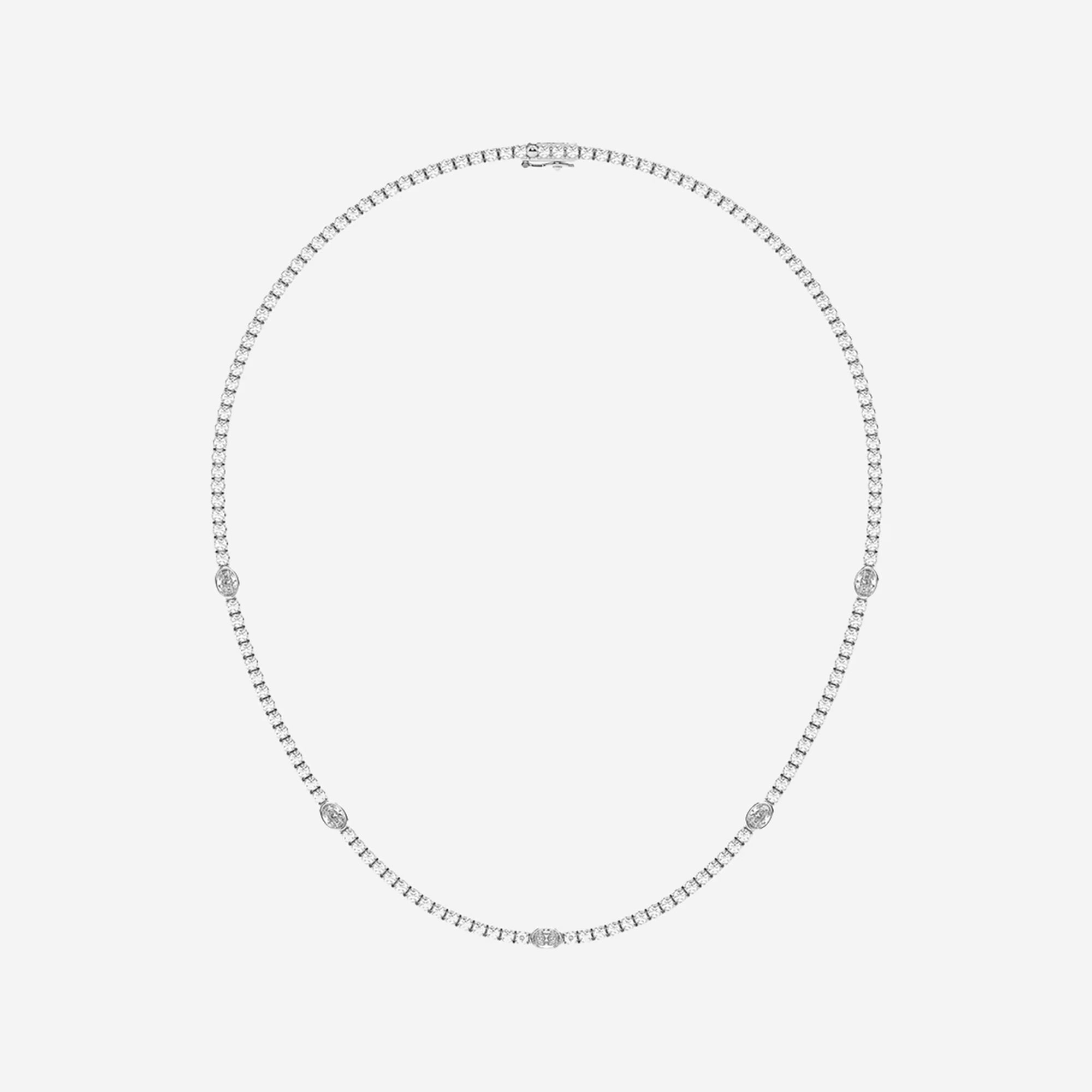 Empowera Oval Lab Grown Diamond Station Tennis Necklace