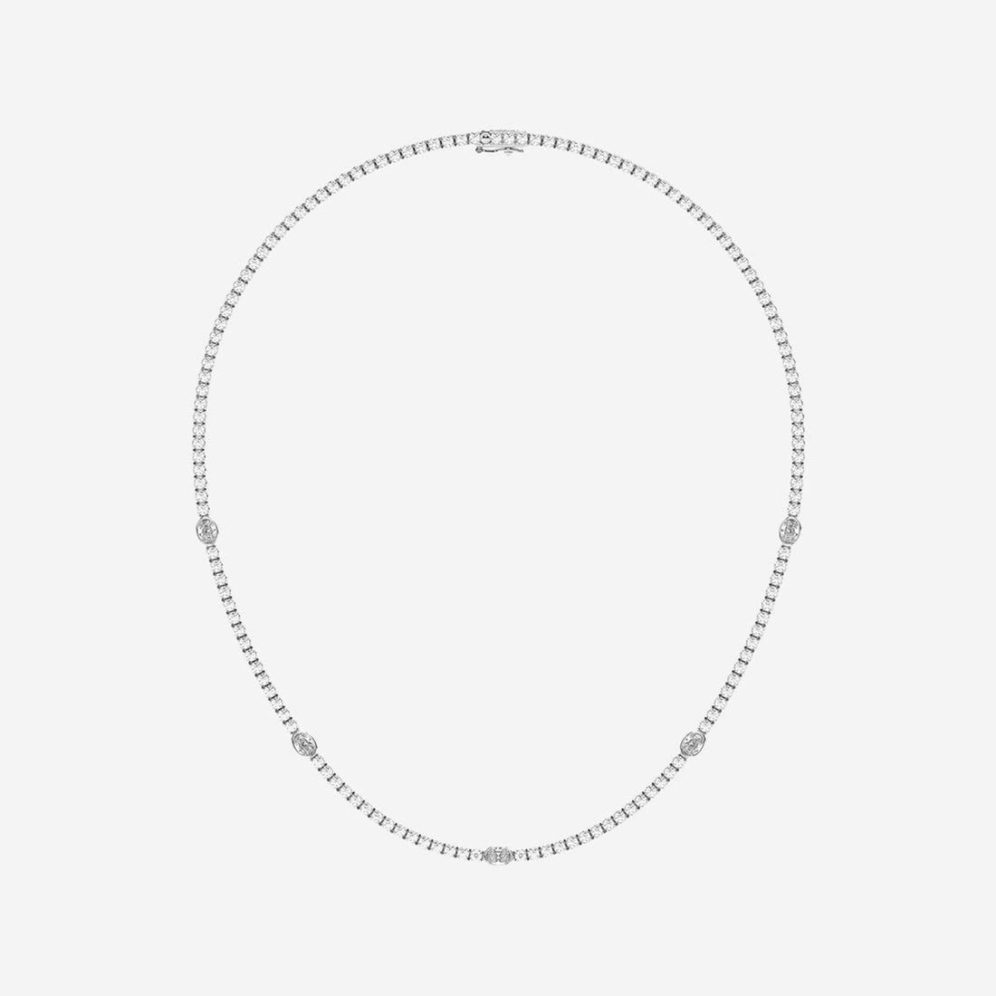Empowera Oval Lab Grown Diamond Station Tennis Necklace