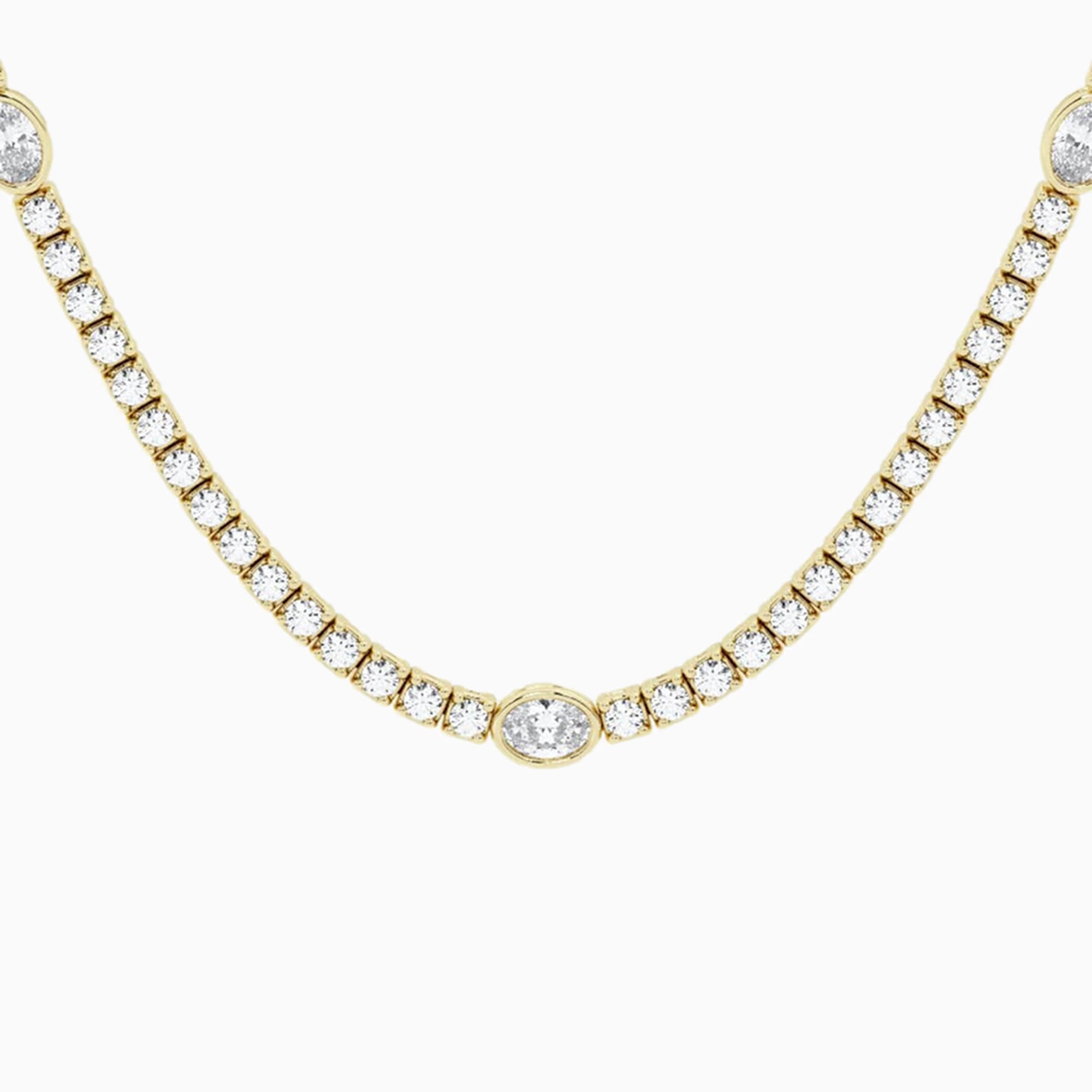 Empowera Oval Lab Grown Diamond Station Tennis Necklace