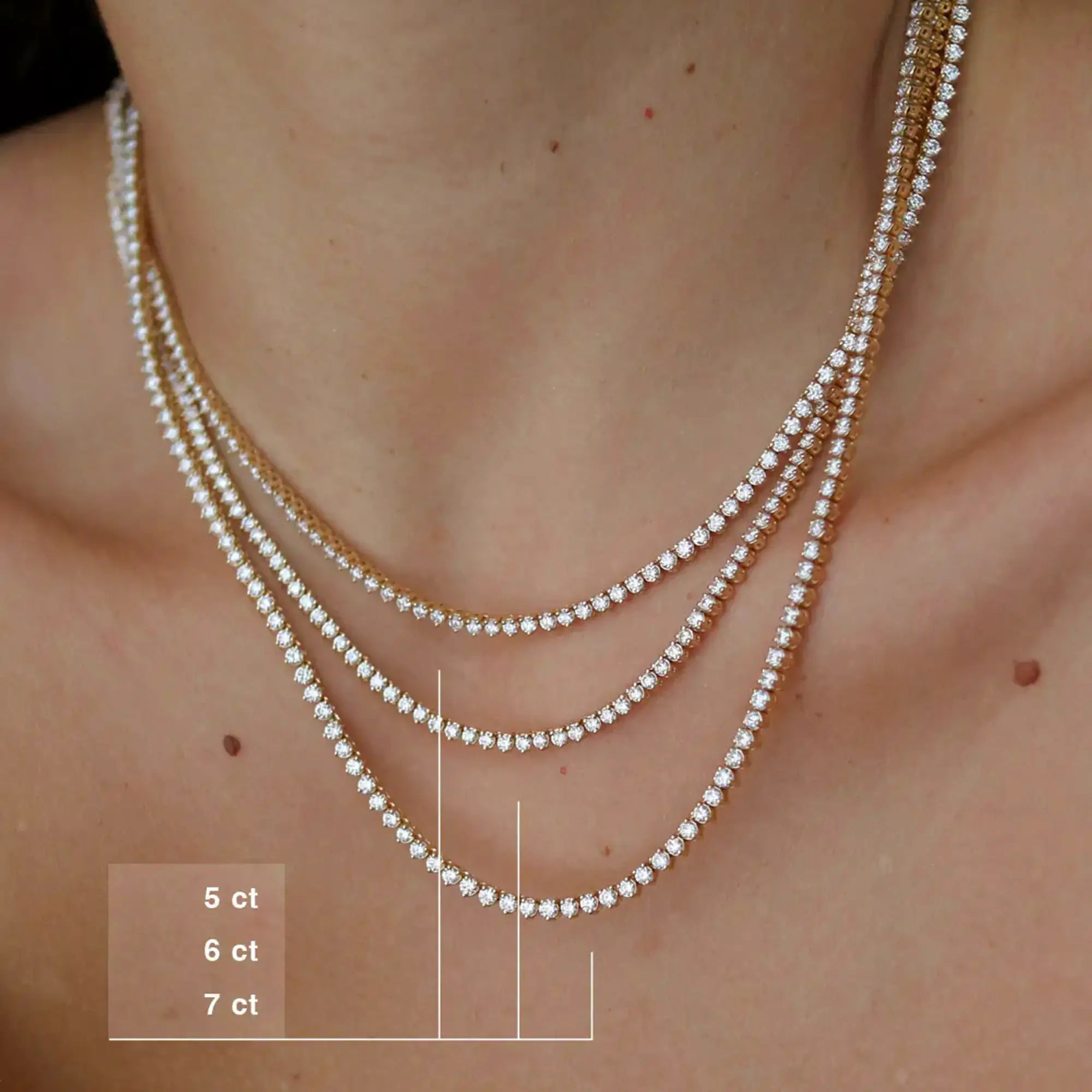 Celestia Three-Prong Diamond Tennis Necklace