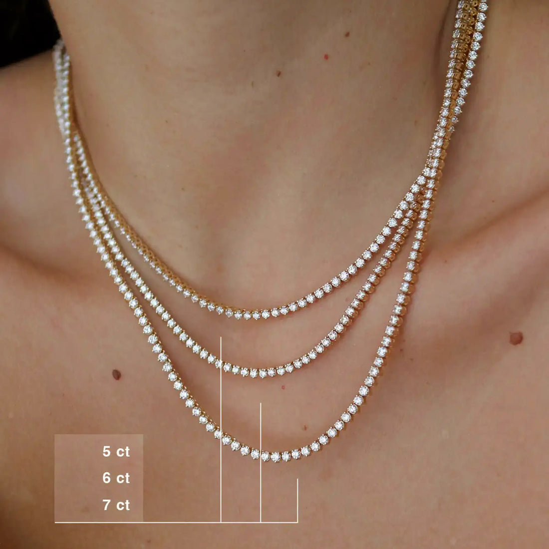 Celestia Three-Prong Diamond Tennis Necklace