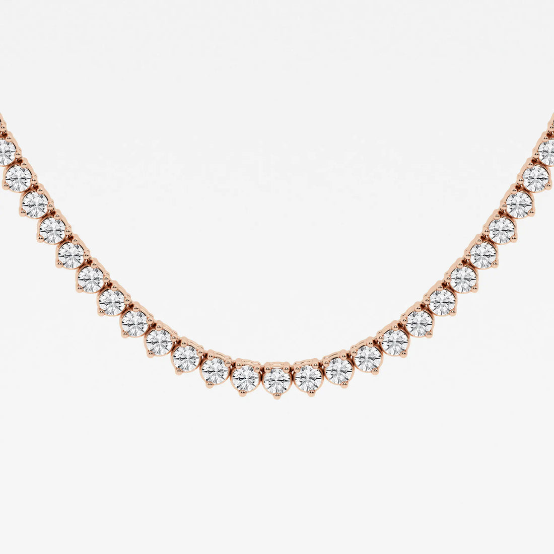 Celestia Three-Prong Diamond Tennis Necklace