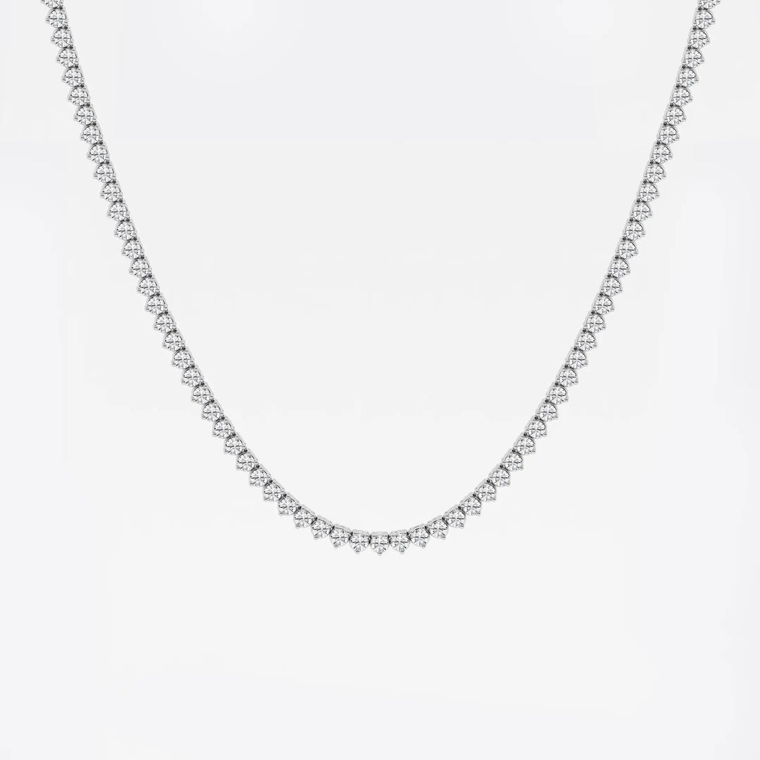 Celestia Three-Prong Diamond Tennis Necklace