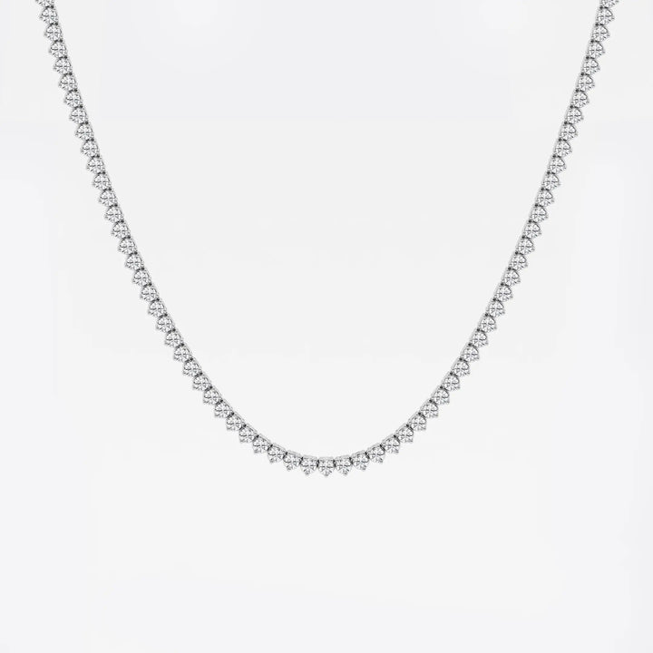 Celestia Three-Prong Diamond Tennis Necklace