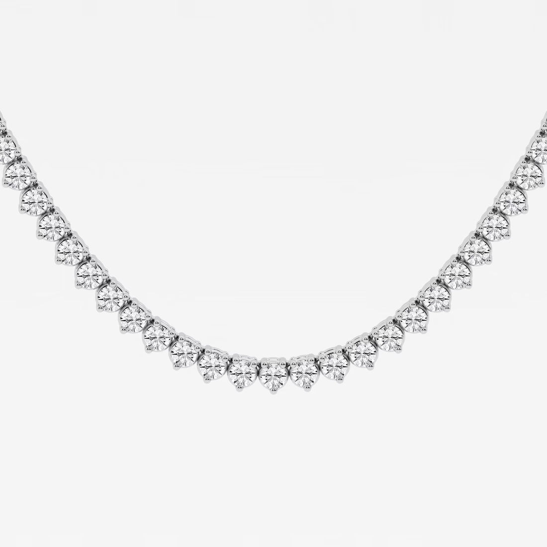 Celestia Three-Prong Diamond Tennis Necklace