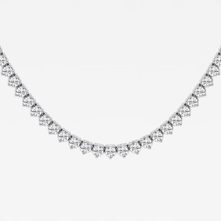 Celestia Three-Prong Diamond Tennis Necklace