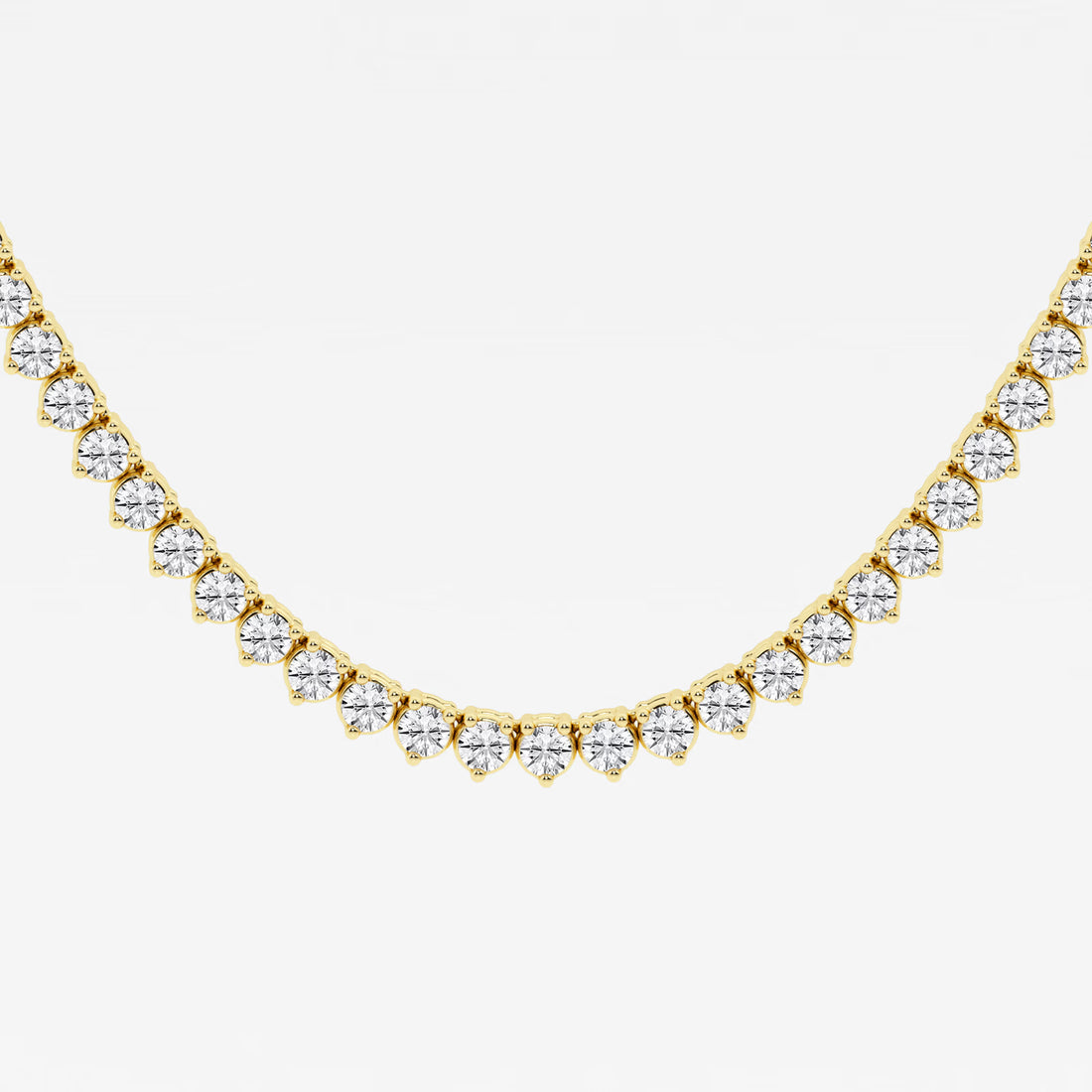 Celestia Three-Prong Diamond Tennis Necklace