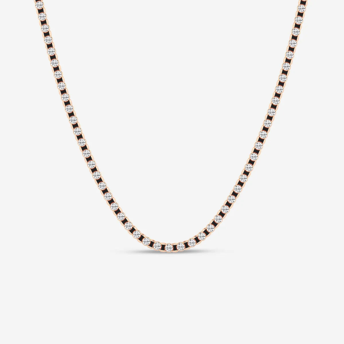 Noiré Round Lab Grown Diamond Tennis Necklace with Black Rhodium